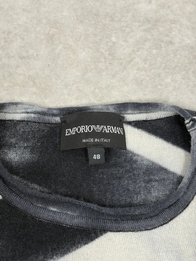 Emporio Armani Emporio Armani Black & White Diagonal Striped Wool Sweater Size US M / EU 48-50 / 2 - 9 Thumbnail