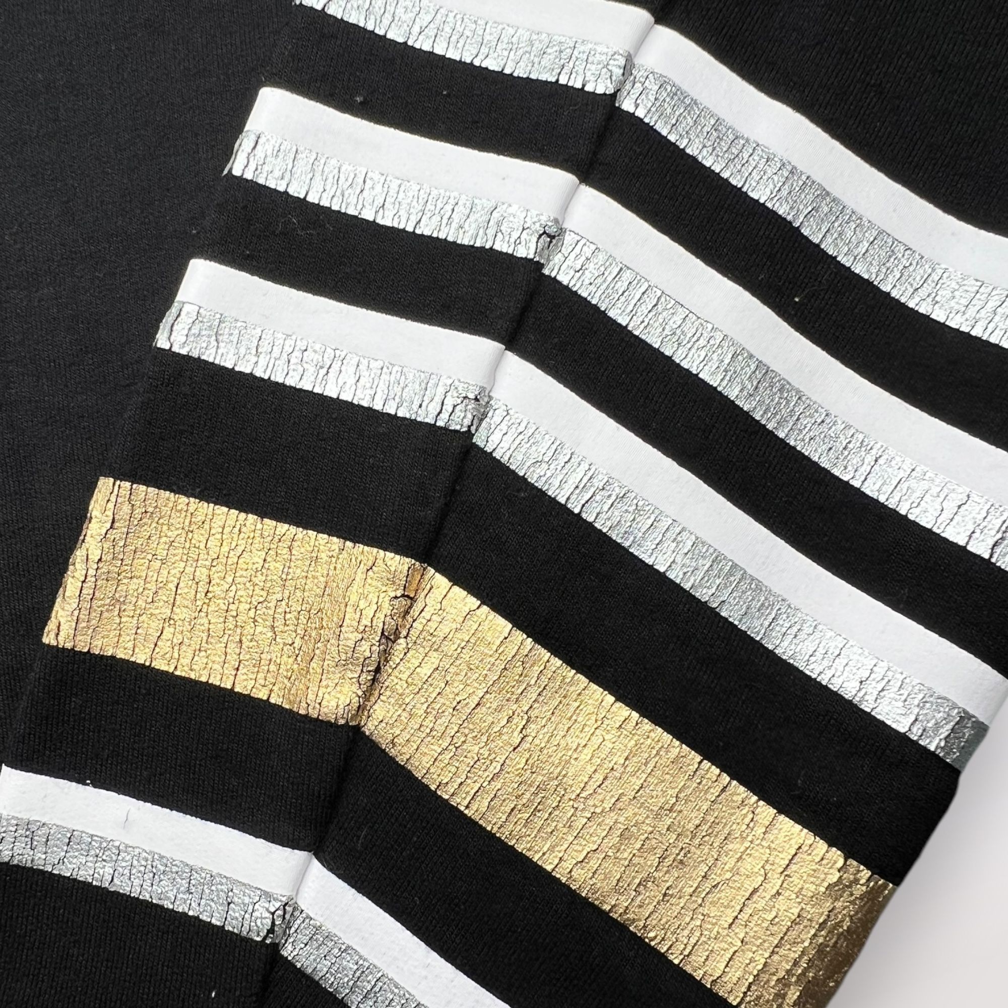 Designer Marc New York MNY Black Leggings Gold + White Stripes Small Size 28" / US 6 / IT 42 - 9 Thumbnail