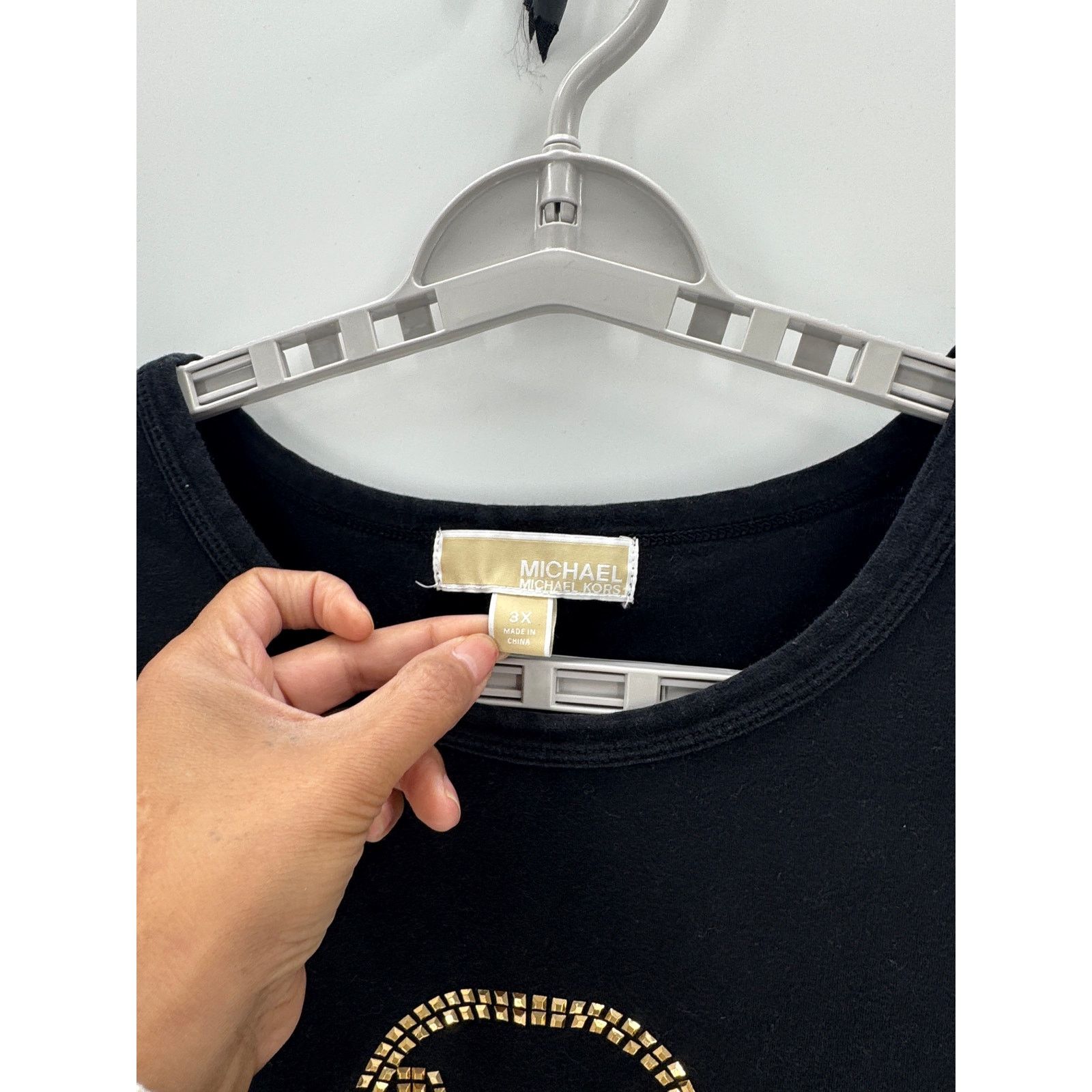Michael Kors Michael Kors semi cropped T-shirt studded gold MK size 3Xl Size 3XL / US 20-22 - 5 Thumbnail