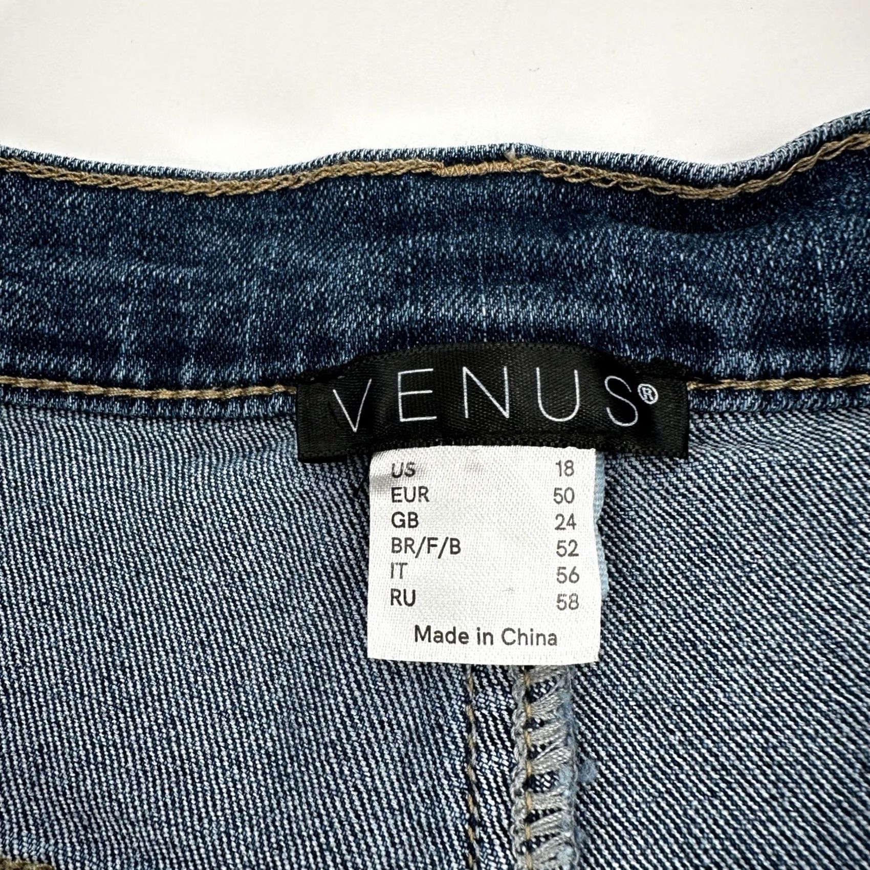 Venus Venus Blue Lace Heart Rhinestone Embellished Skinny Jeans 18 Medium Wash Girly Size 40" / US 18 - 3 Thumbnail