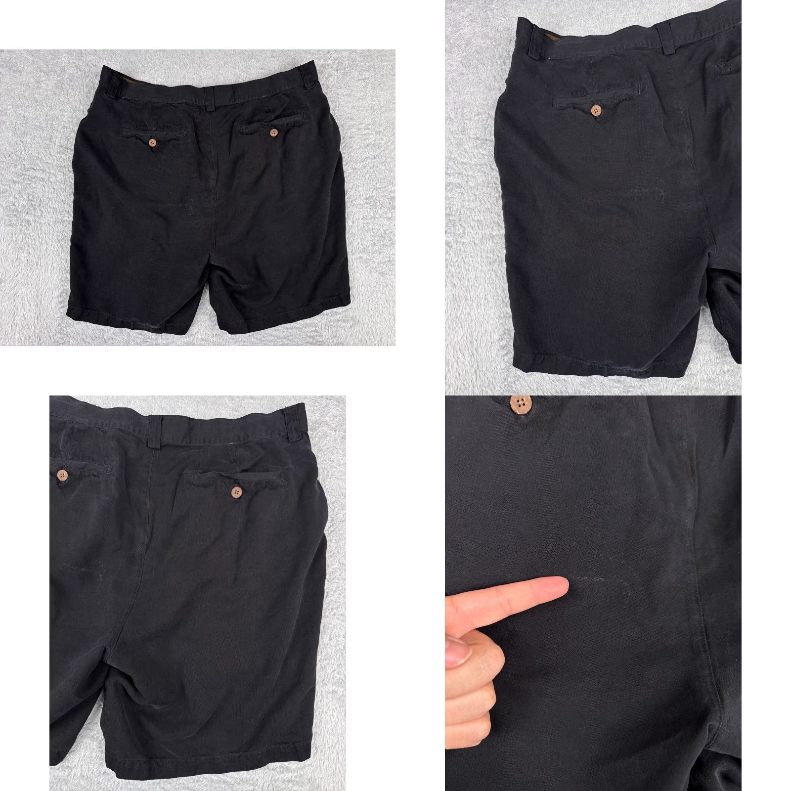 Tommy Bahama Tommy Bahama Shorts Bermuda Men 38 Black Silk Pleated Beach Golf Casual 9in Inseam 100% Silk Relaxed Logo Pockets Aloha Beach Designer Mens Size US 38 / EU 54 - 9 Thumbnail