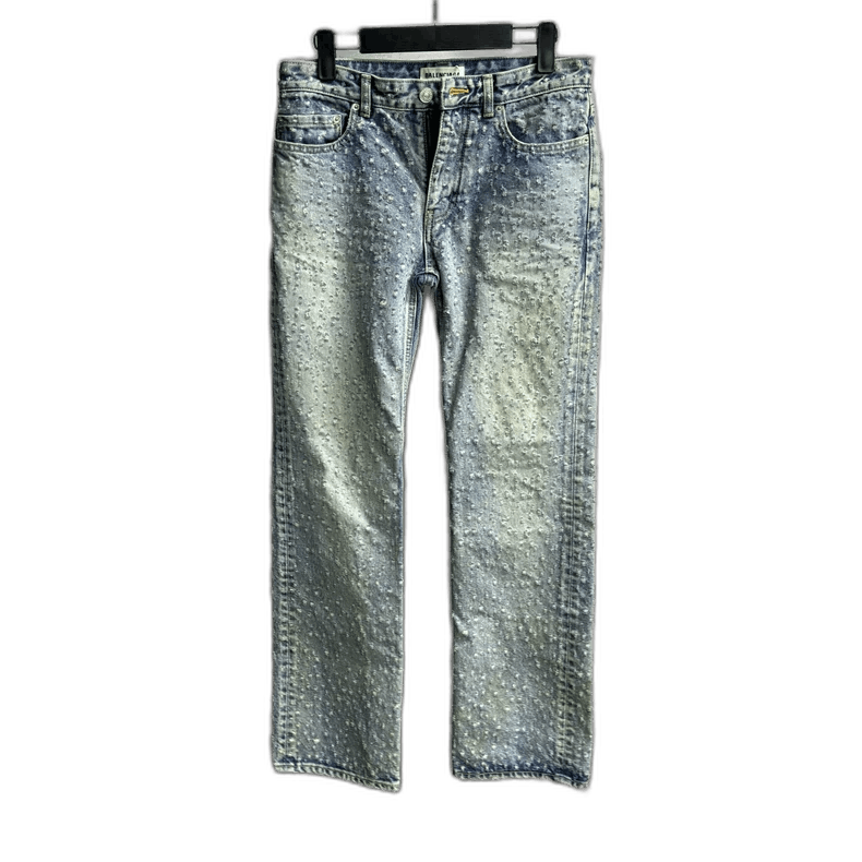 Balenciaga Balenciaga Blue Mid-Rise Straight-Leg Jeans Size US 27 - 1 Thumbnail