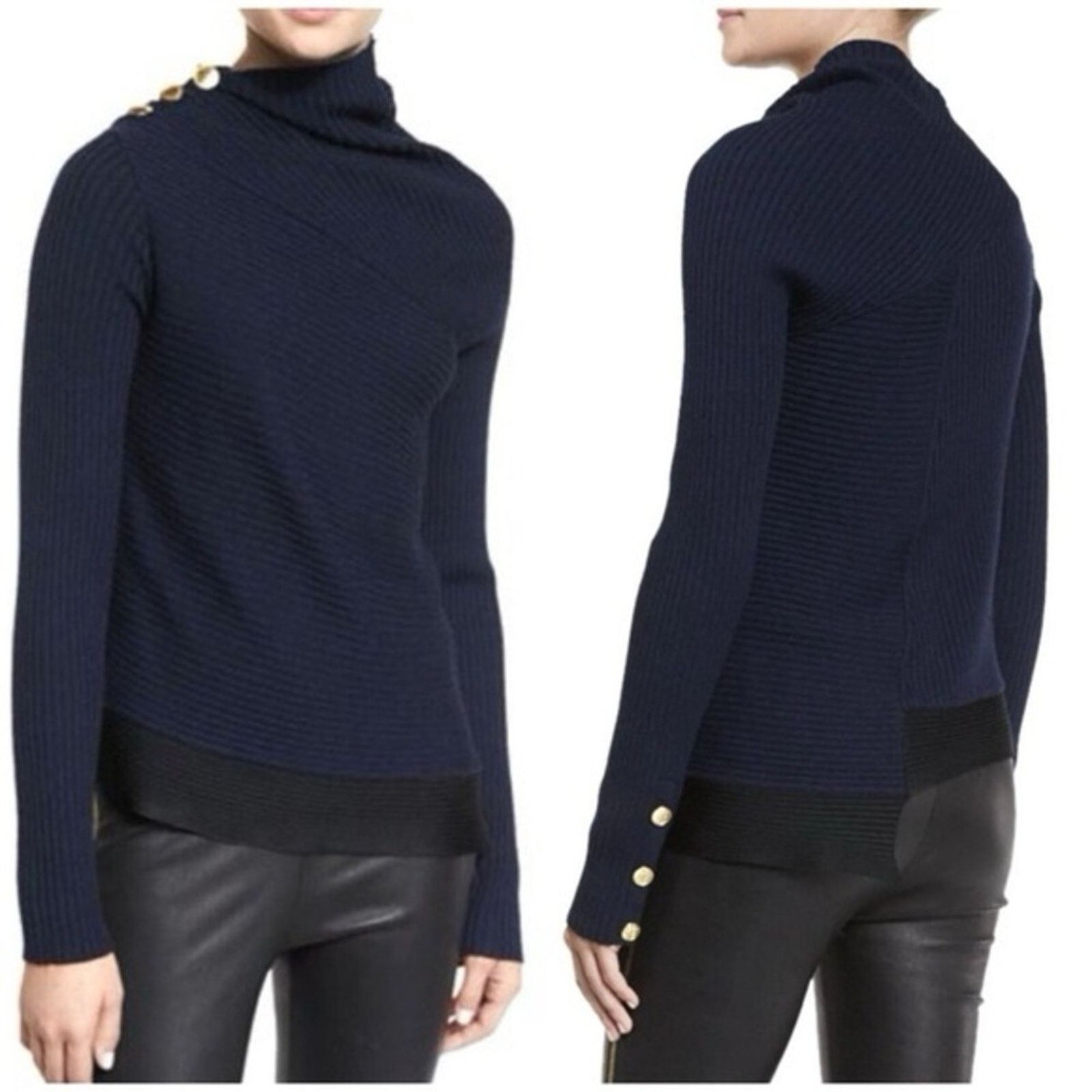 Rag & Bone RAG & BONE $398 Reanna Blue Black Sweater NWOT XXS Size XXS / US 00 / IT 34 - 14 Thumbnail