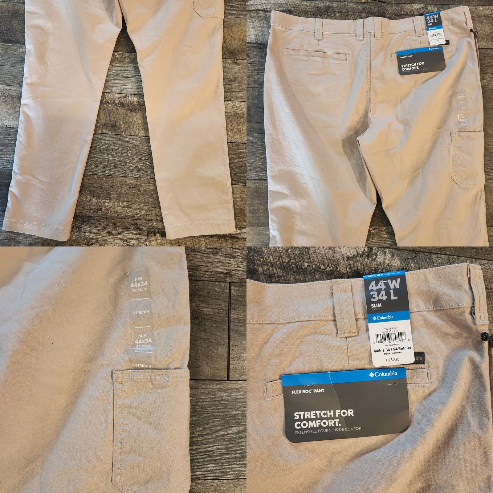 Vintage Columbia Mens Flex ROC Utility Pant 44x34 Khaki Tan Stretch Hiking Performance Cargo Pocket Straight 5-Pocket Mens Regular Size 44 Beige Spring Size US 44 / EU 60 - 8 Thumbnail