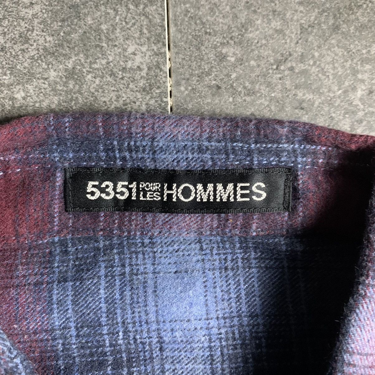 5351 POUR LES HOMMES × Japanese Brand 2000s 5351 Pour Les Hommes Shadow Plaid Shirt Size US S / EU 44-46 / 1 - 5 Thumbnail