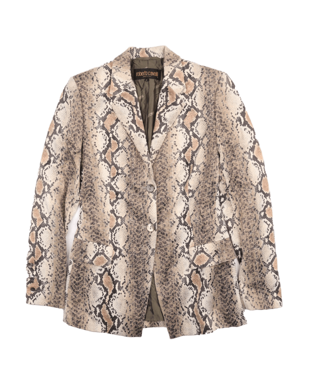 Roberto Cavalli Women's Roberto Cavalli Snakeskin Print Blazer Size S Size S / US 4 / IT 40 - 1 Thumbnail