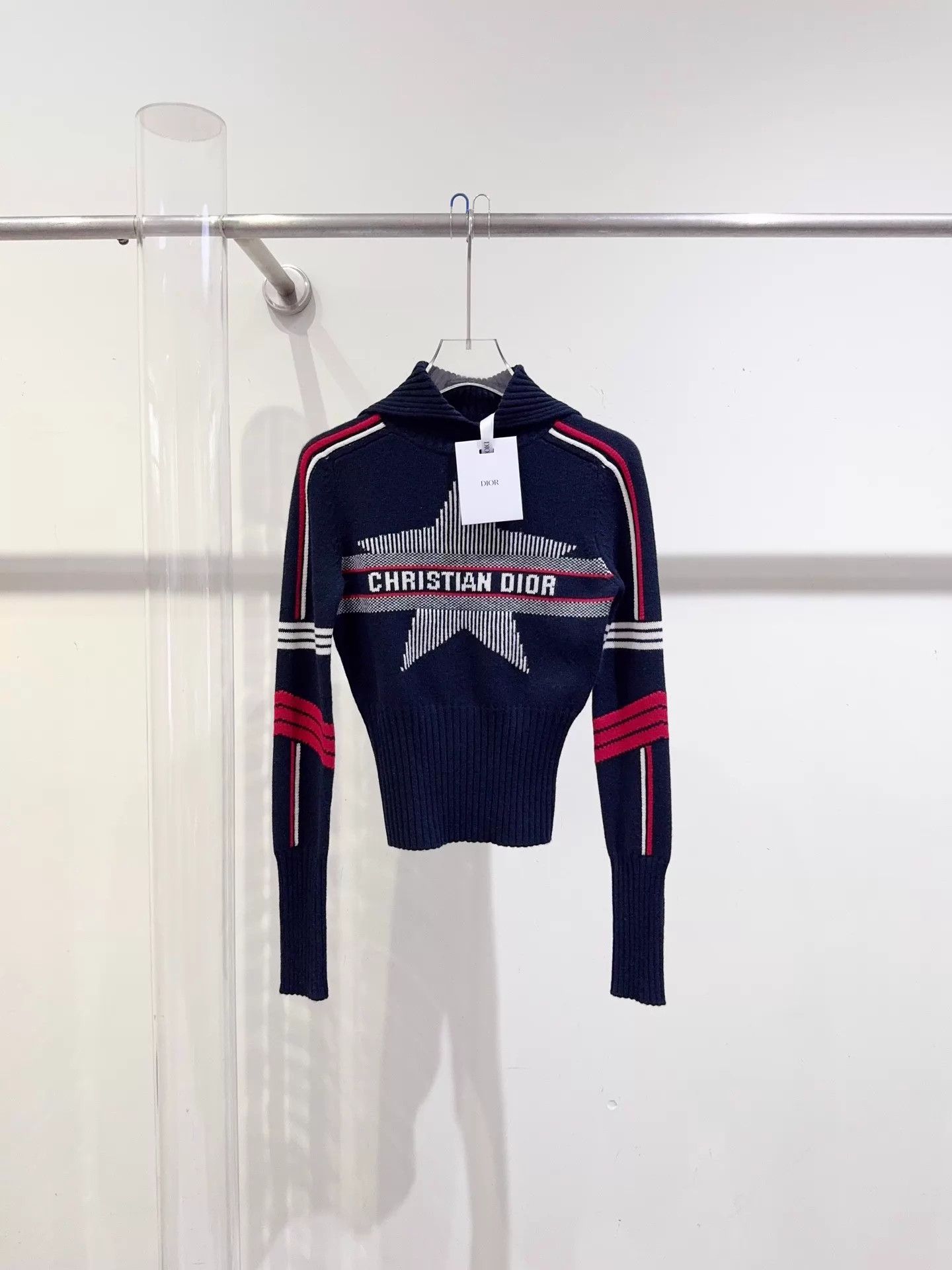 Dior Dior Women's Navy Blue Lucky Star Sweater F34 Size XS / US 0-2 / IT 36-38 - 1 Thumbnail