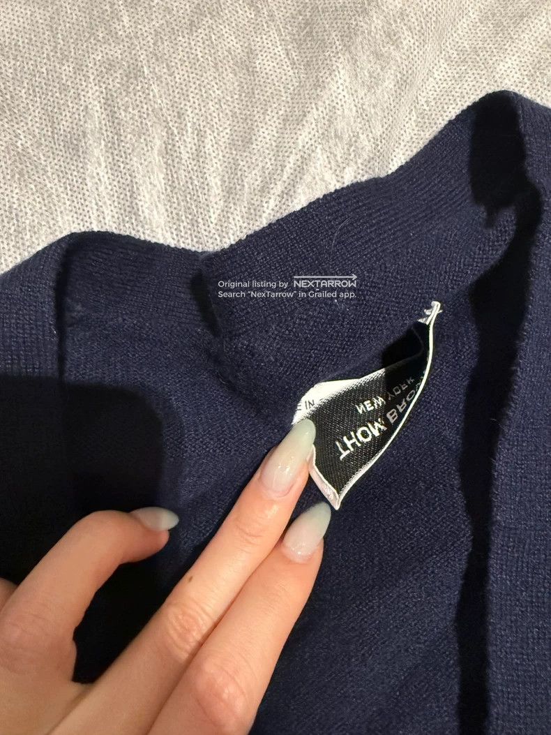 Thom Browne Thom Browne Blue Cashmere Striped Washed Fitted Cardigan Size M / US 6-8 / IT 42-44 - 3 Thumbnail