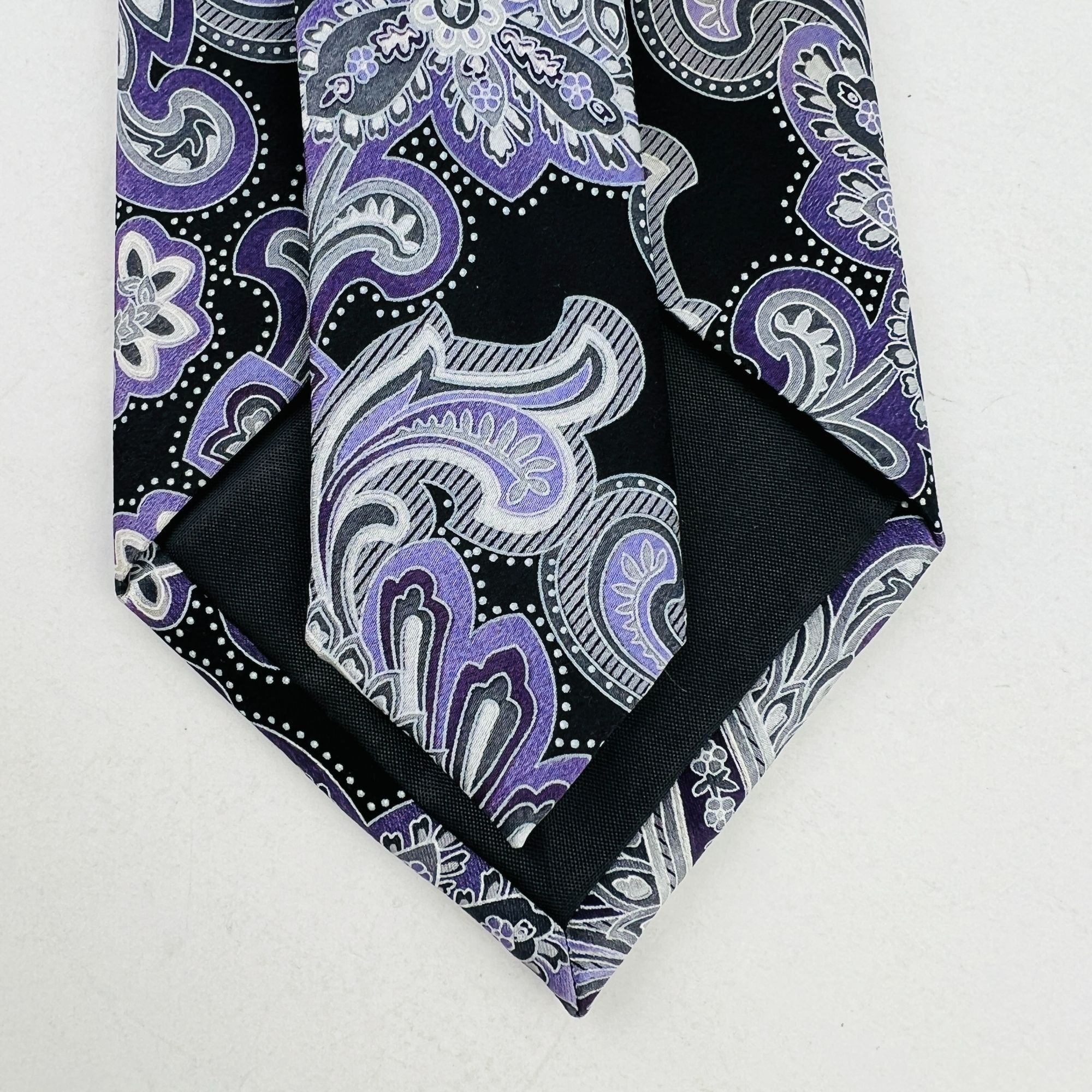 Croft & Barrow Croft & Barrow Purple Paisley 100% Silk Necktie Tie Size ONE SIZE - 5 Thumbnail