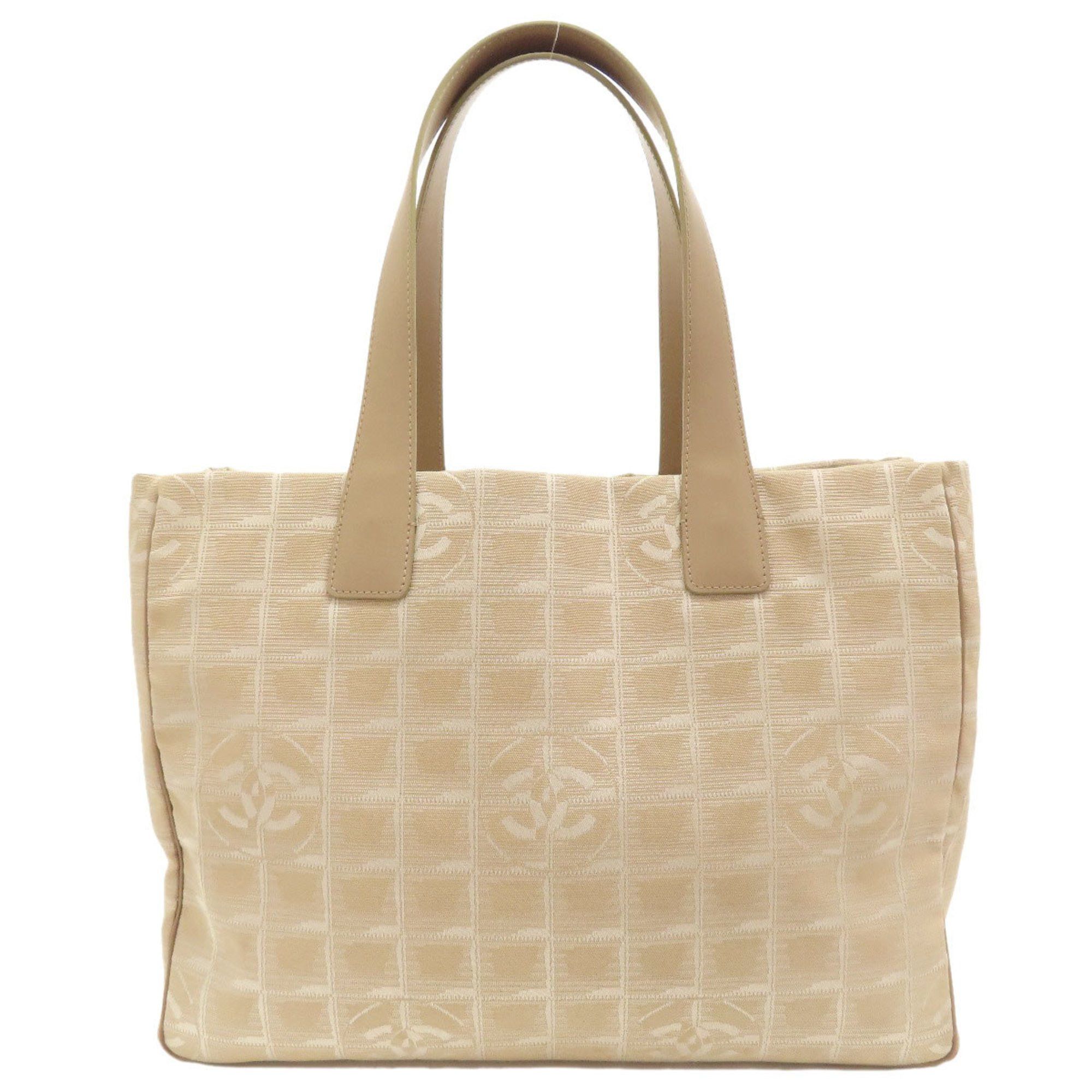 image of Chanel New Travel Line Mm Tote Bag Nylon Jacquard Women's Chanel in Beige