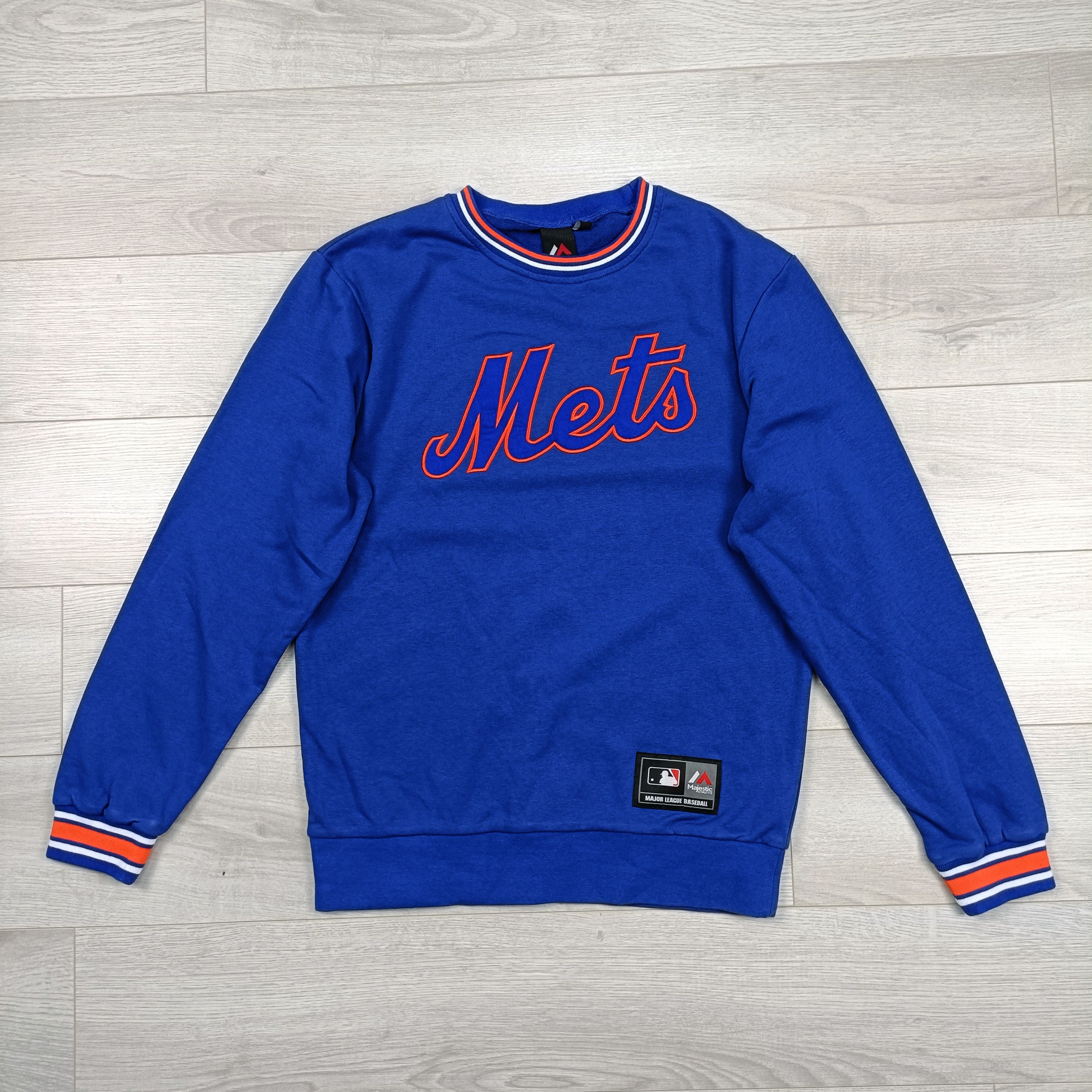 MLB × Majestic NEW YORK METS BASEBALL Men's Blue Sweatshirt ! size M Size US M / EU 48-50 / 2 - 1 Thumbnail