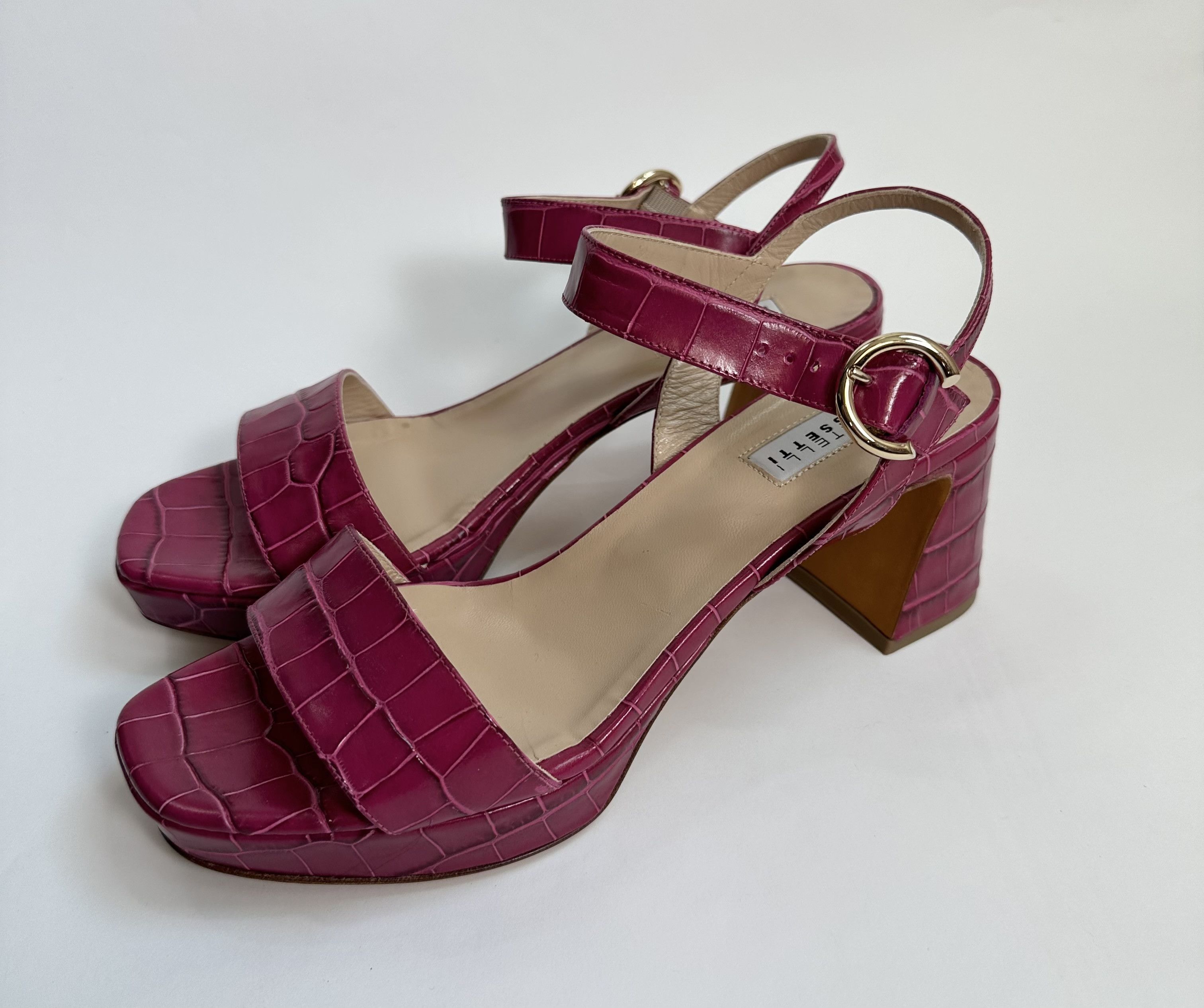 Purple Leather Sandals
