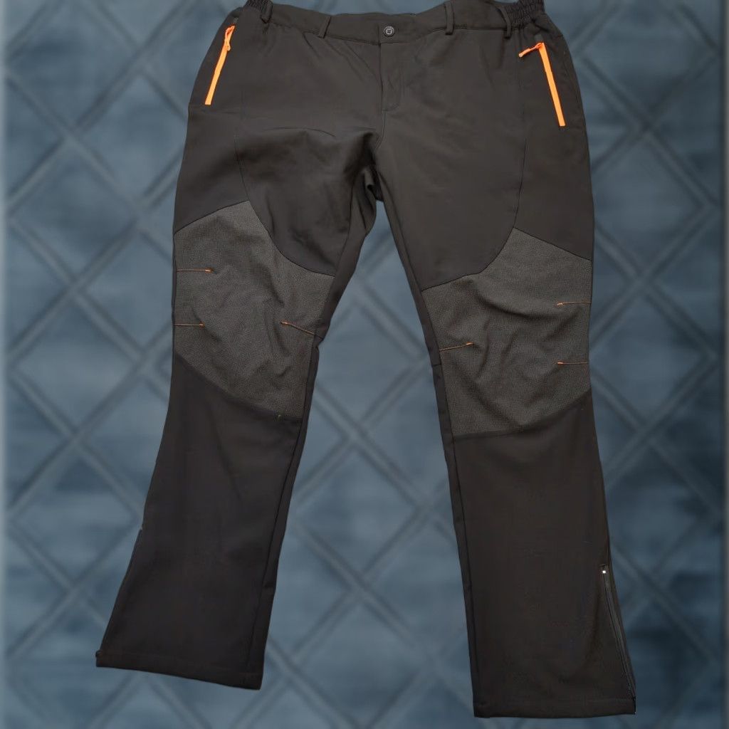 Vintage Gash Hao Snow Pants Mens 48x34 Black Softshell Lined Hiking Ski Winter Warmth Elastic Waist Pockets Zip Pocket 34 Inseam Size US 32 / EU 48 - 1 Thumbnail