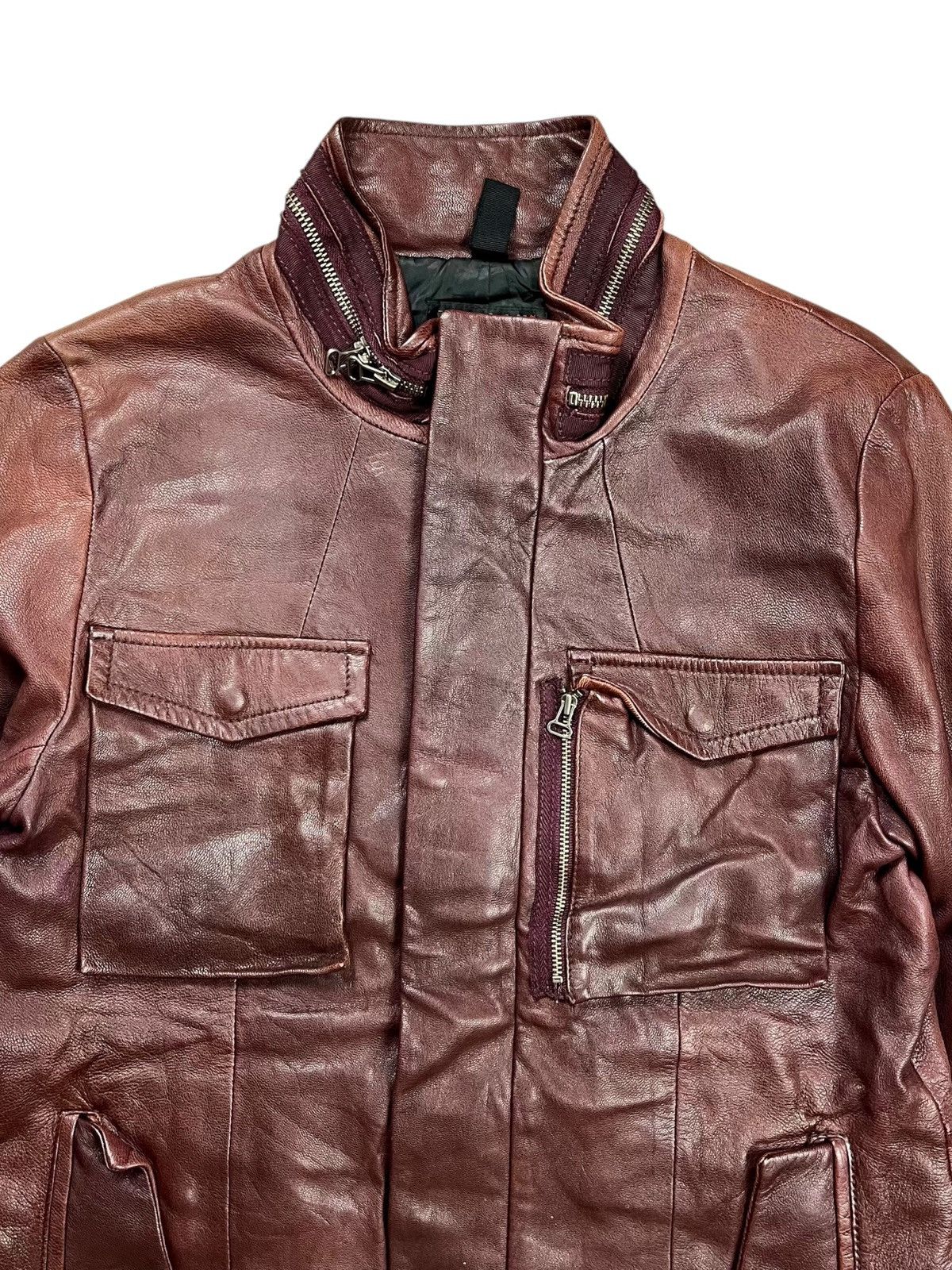 Morgan Homme 2000s Morgan Homme - Red Wine Leather Bono Jacket Size US M / EU 48-50 / 2 - 6 Thumbnail