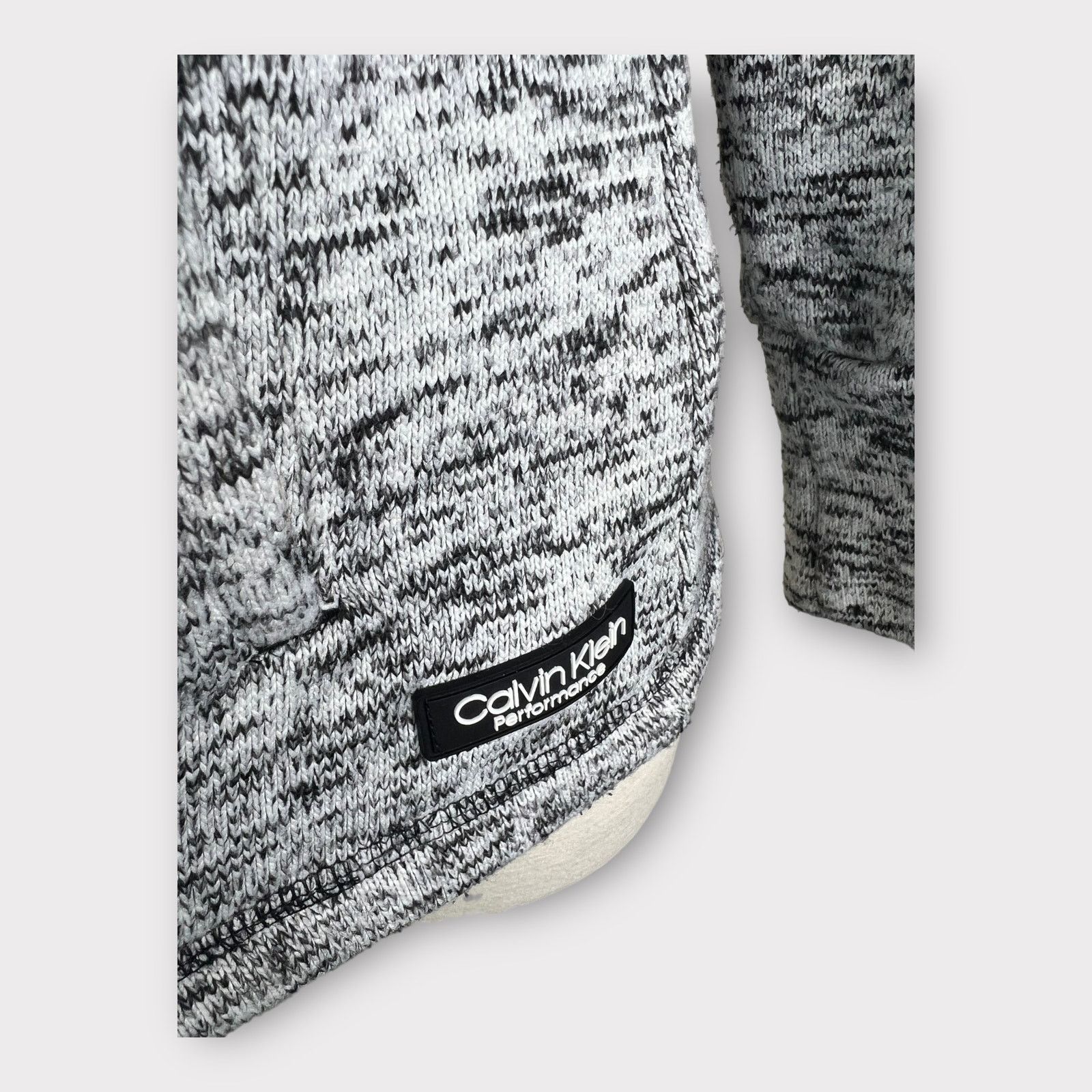 Calvin Klein Calvin Klein | Marble Black White Logo Fleece Jacket | Med Size M / US 6-8 / IT 42-44 - 3 Thumbnail