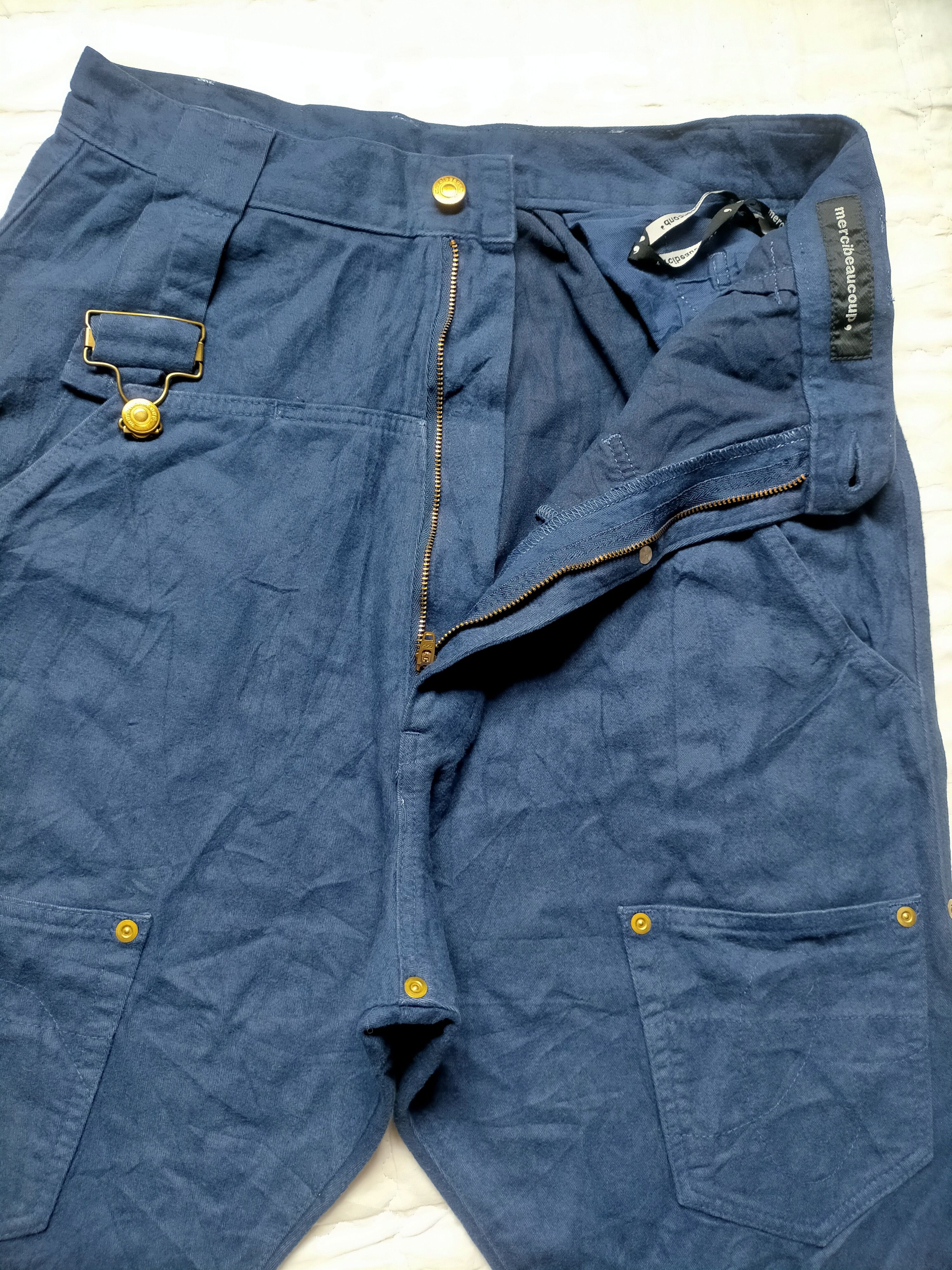 Issey Miyake Mercibeaucop Drop Cropth Suede Cotton Parachute Pants Size US 30 / EU 46 - 4 Thumbnail