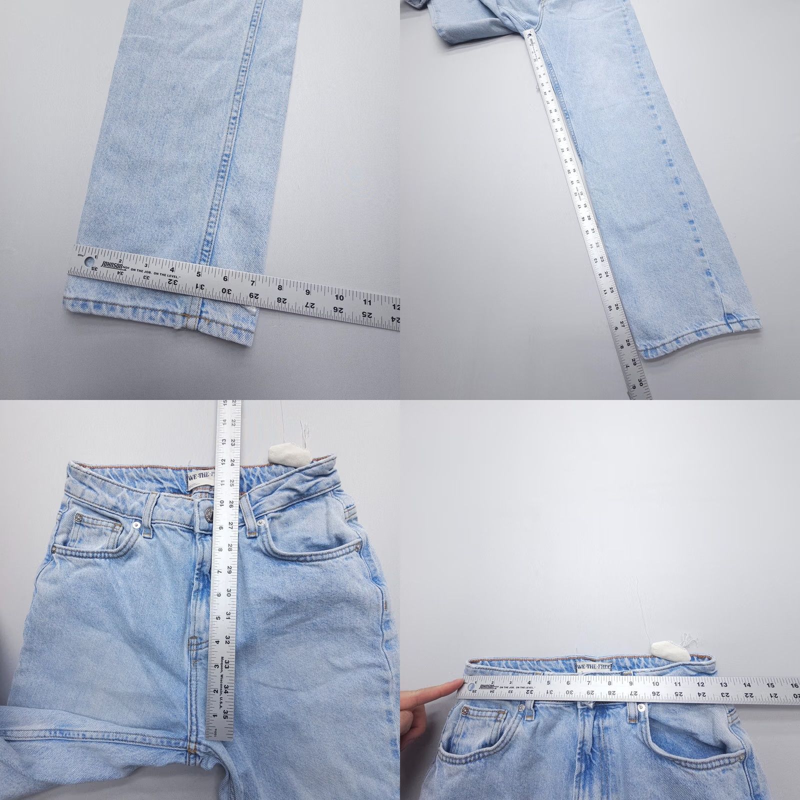 Vintage We the Free Pacifica High Rise Slim Straight Jeans 26x29 Light Blue Denim Regular 5-Pocket Mens Womens Jeans Size 26" / US 2 / IT 38 - 8 Thumbnail