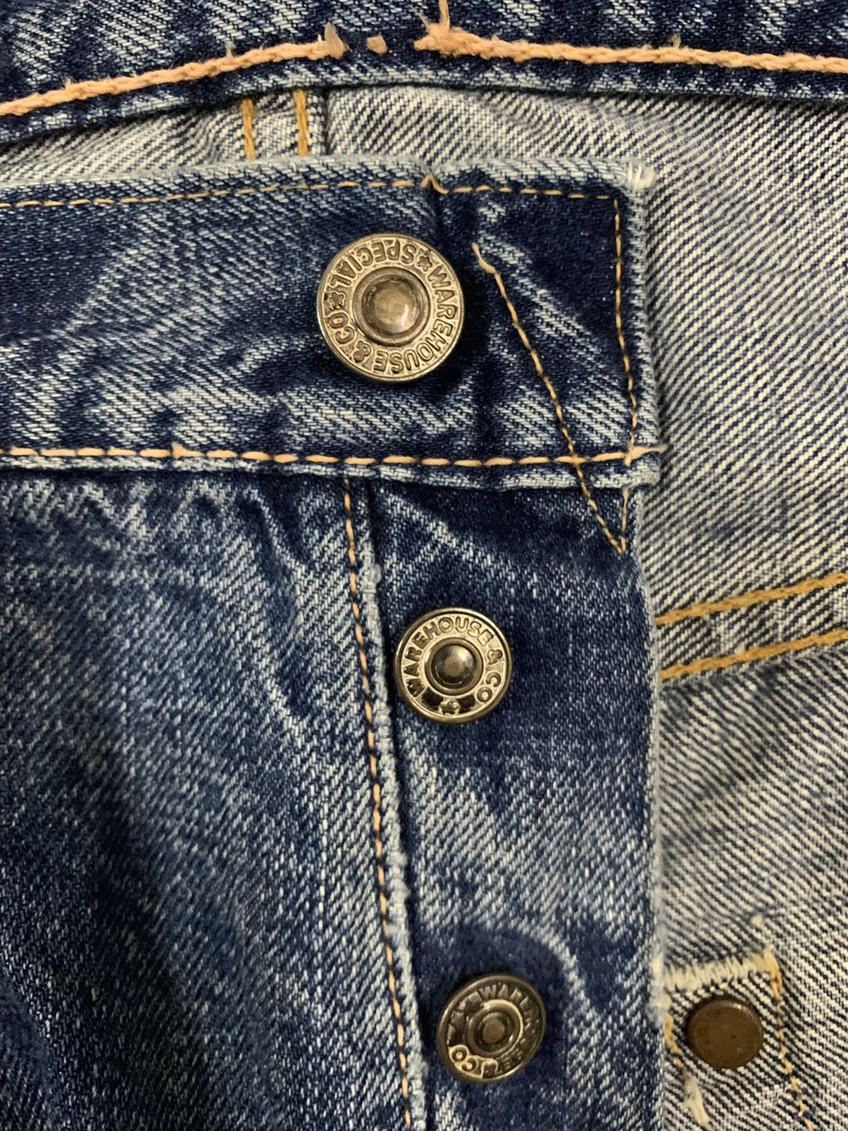 Sugar Cane Vintage 90s Warehouse & Co Selvedge Loose Distressed Jorts Size US 33 - 7 Thumbnail