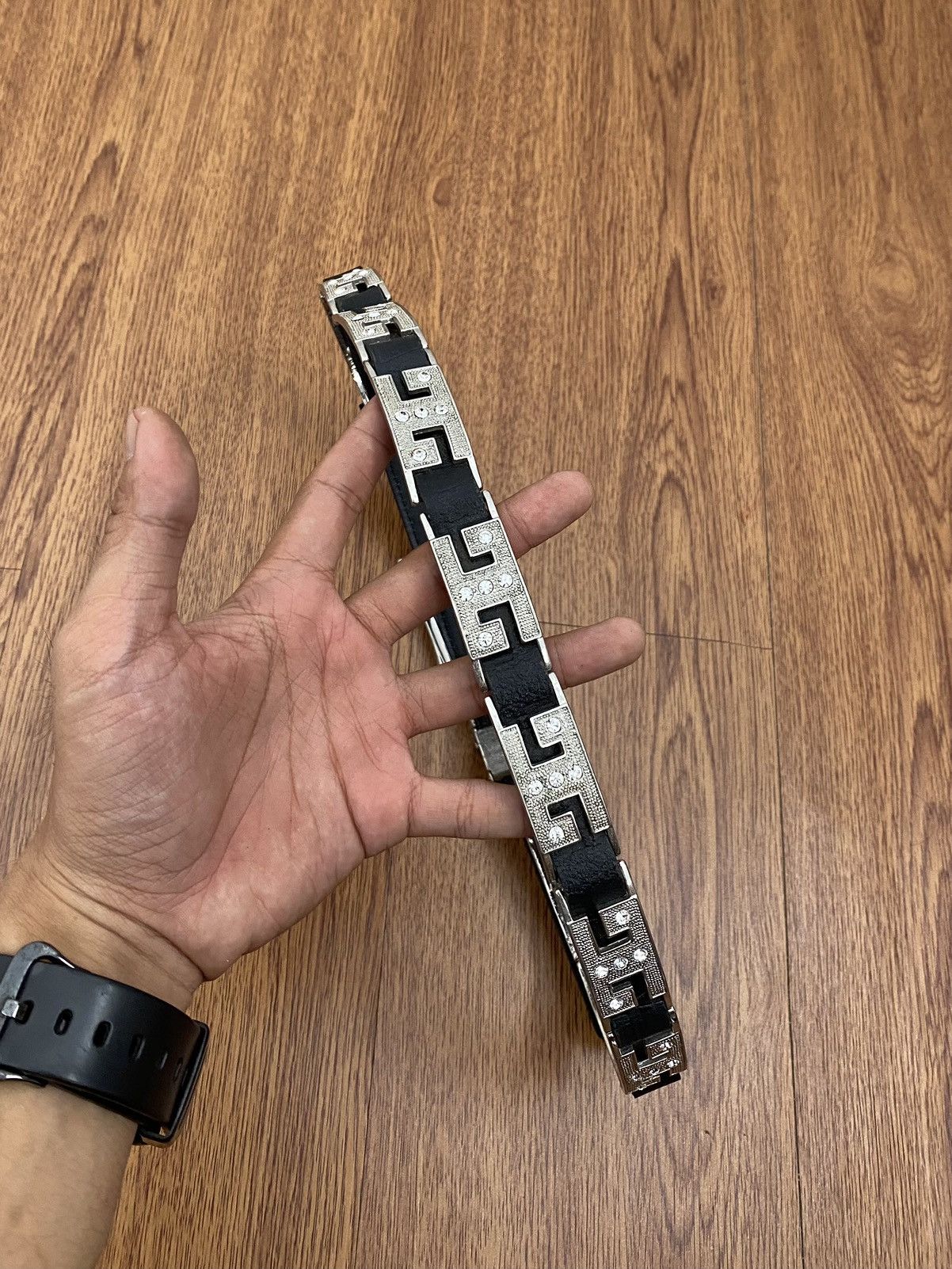 If Six Was Nine × Japanese Brand × Le Grande Bleu (L.G.B.) Black metal crystal belt Size ONE SIZE - 4 Thumbnail