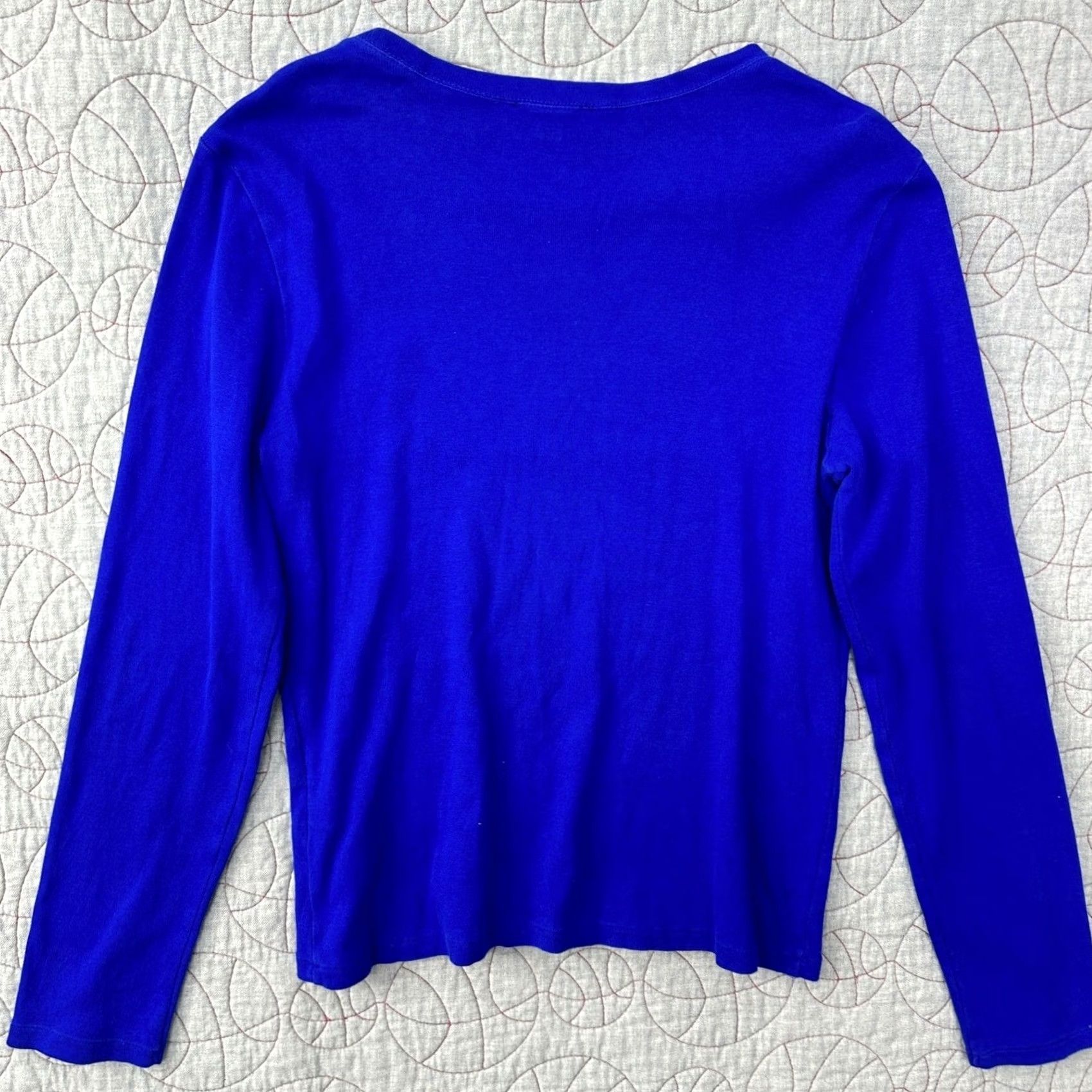 Ralph Lauren Ralph Lauren Top Blue Long Sleeve Crew Neck Pony Logo / Womens XL Size XL / US 12-14 / IT 48-50 - 6 Thumbnail