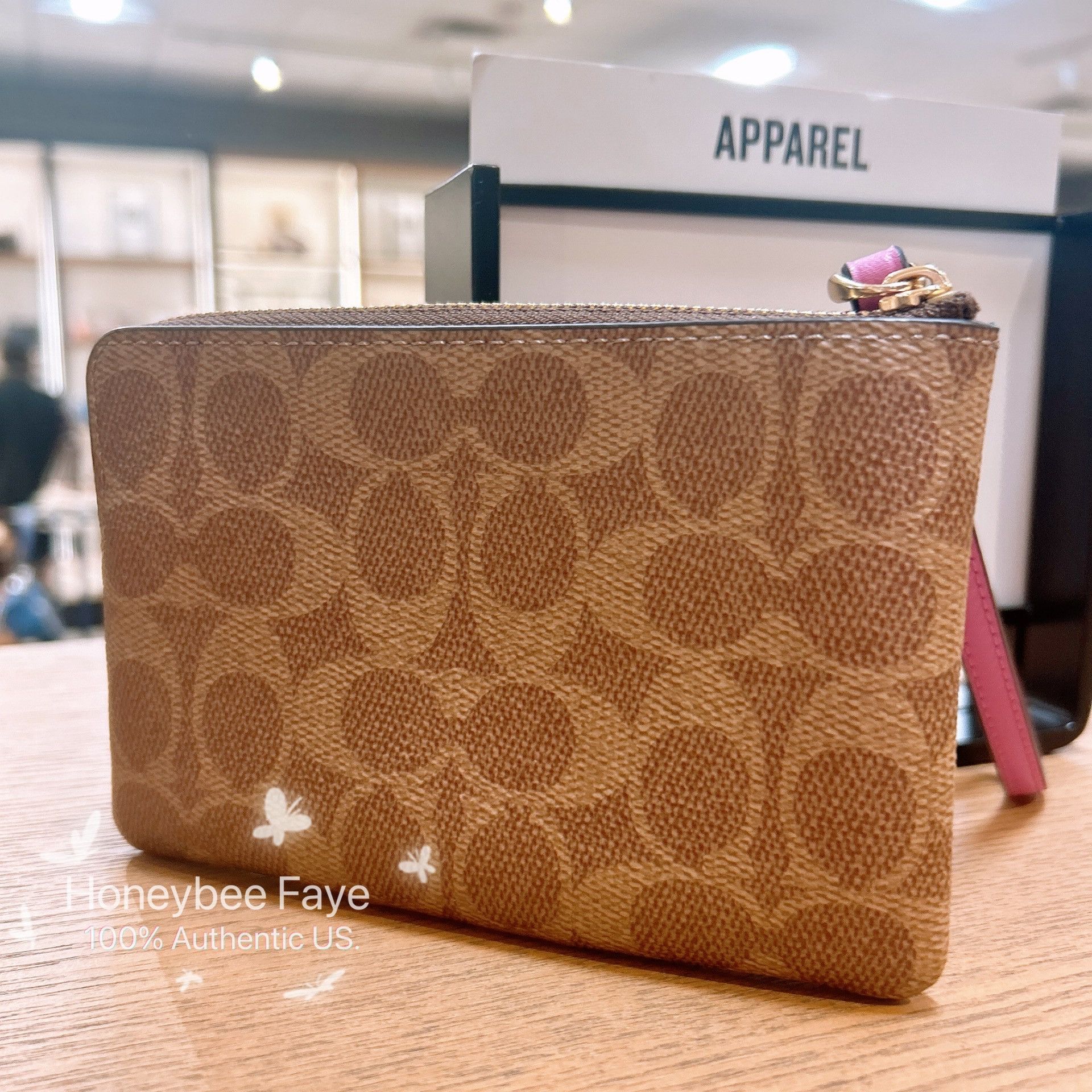 Coach Corner Zip Wristlet In Signature Canvas With Stripe CW854 Size ONE SIZE - 2 Thumbnail