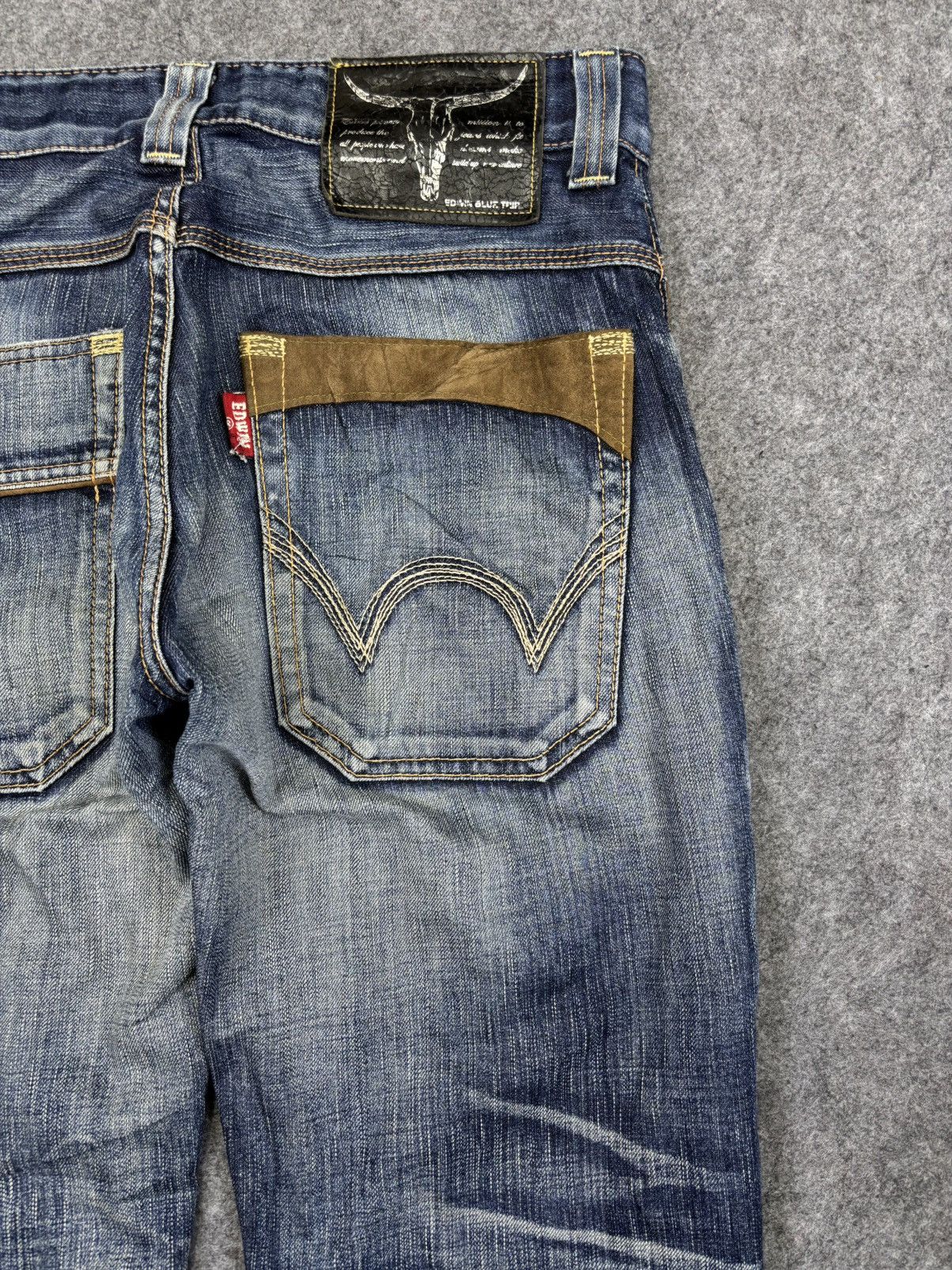 Edwin 💥Thrashed💥Sick Edwin Raw Fades Bush Denim F940 Size US 32 / EU 48 - 13 Thumbnail