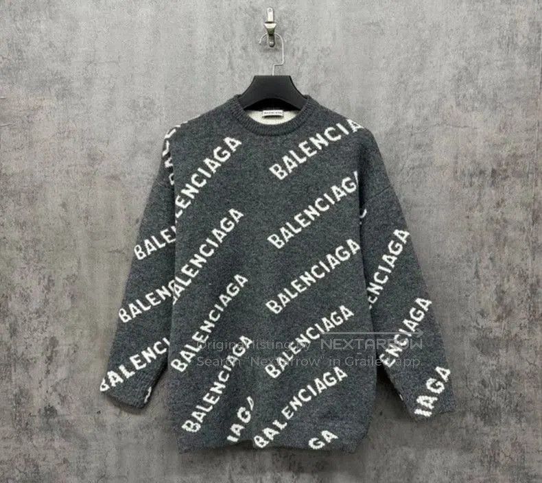 Balenciaga Balenciaga Logo Jacquard Knit Sweater. Size US S / EU 44-46 / 1 - 1 Thumbnail