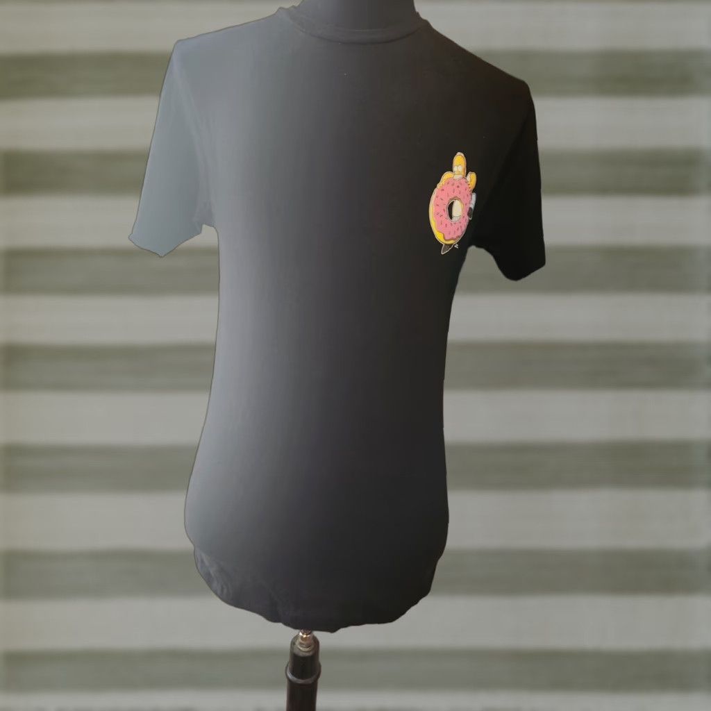 Vintage The Simpsons T-Shirt Black Crew Neck Short Sleeve Double-Sided Homer Eating Donut Graphic Print Size M Mens Size US M / EU 48-50 / 2 - 1 Thumbnail