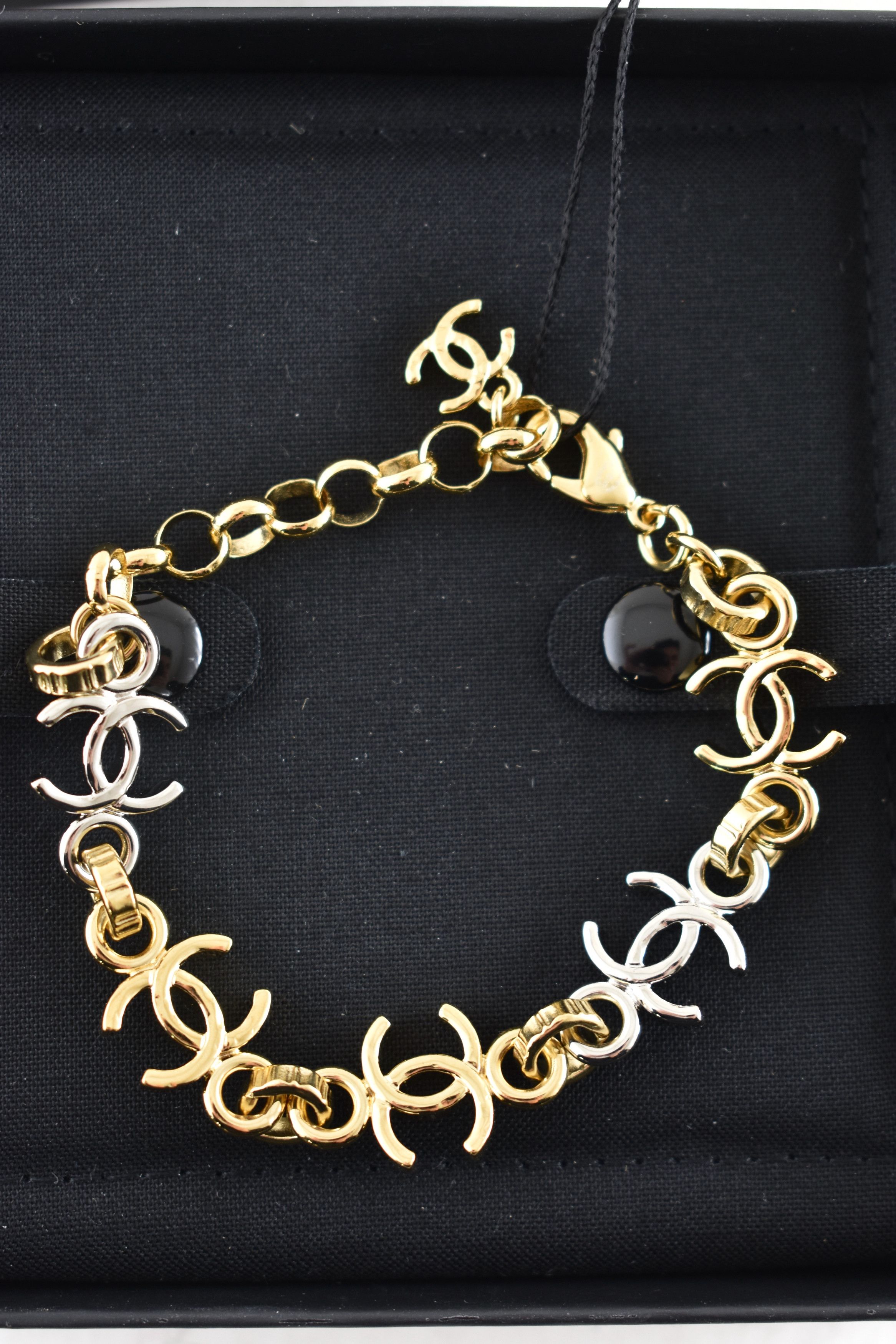 Chanel Chanel 26P Gold Silver CC Logo Link Adjustable Arm Bracelet Size ONE SIZE - 18 Thumbnail