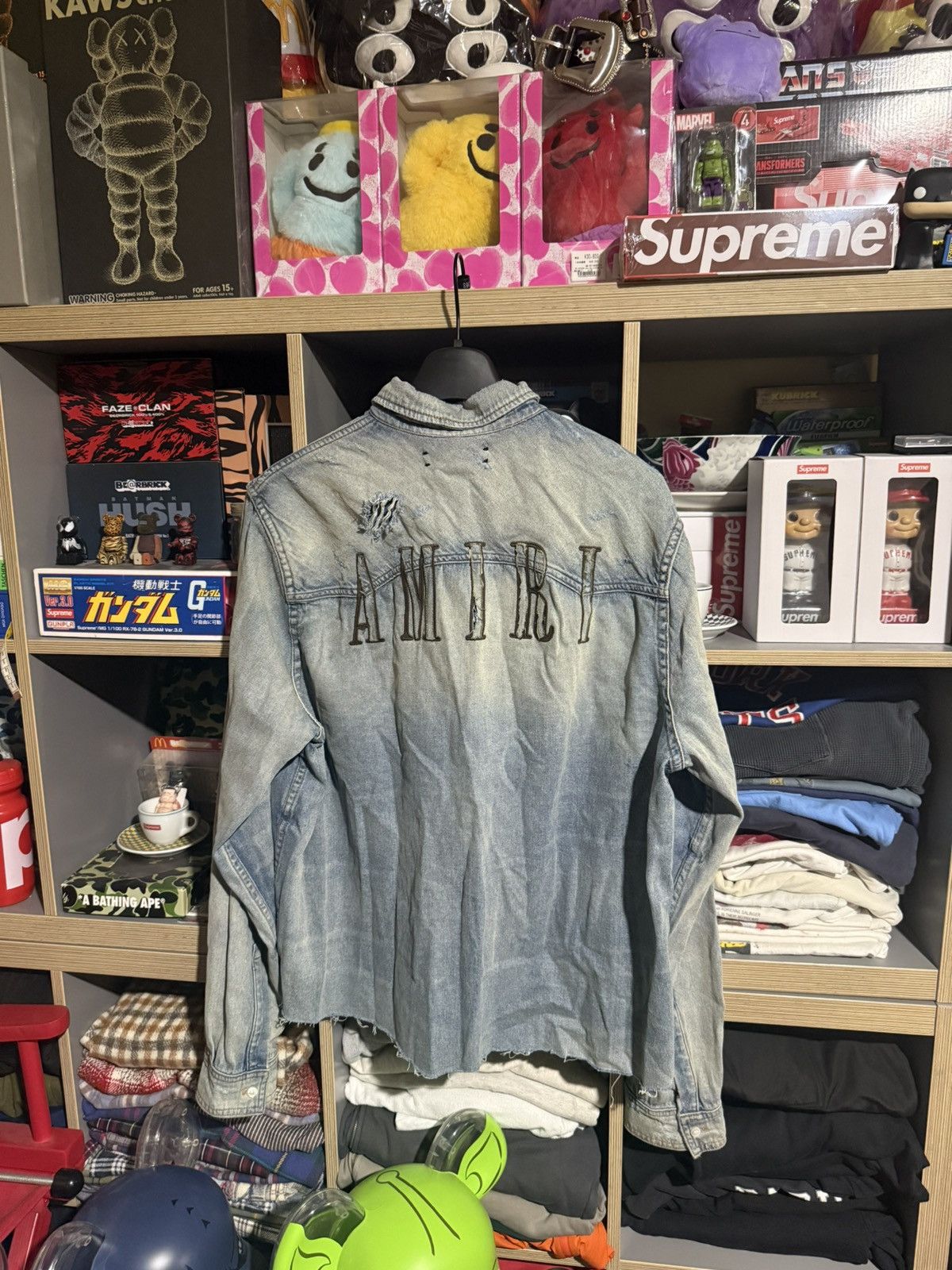 Amiri Amiri Blue Distressed Denim Logo Jacket Size US XL / EU 56 / 4 - 3 Thumbnail