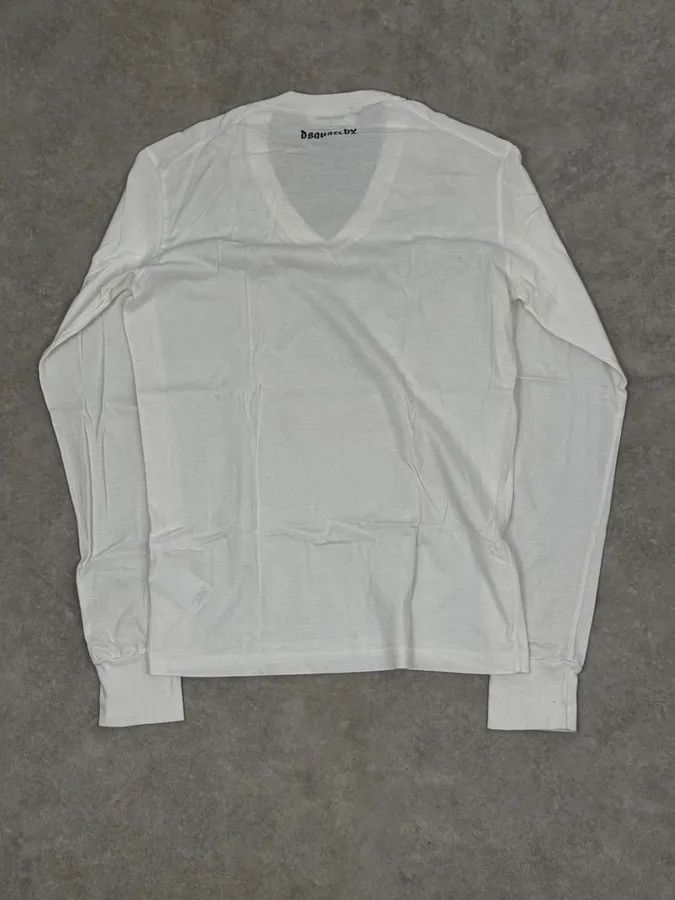 Dsquared2 FW2015 Dsquared2 White Royal Eagle Graphic V-Neck Longsleeves Size US M / EU 48-50 / 2 - 4 Thumbnail