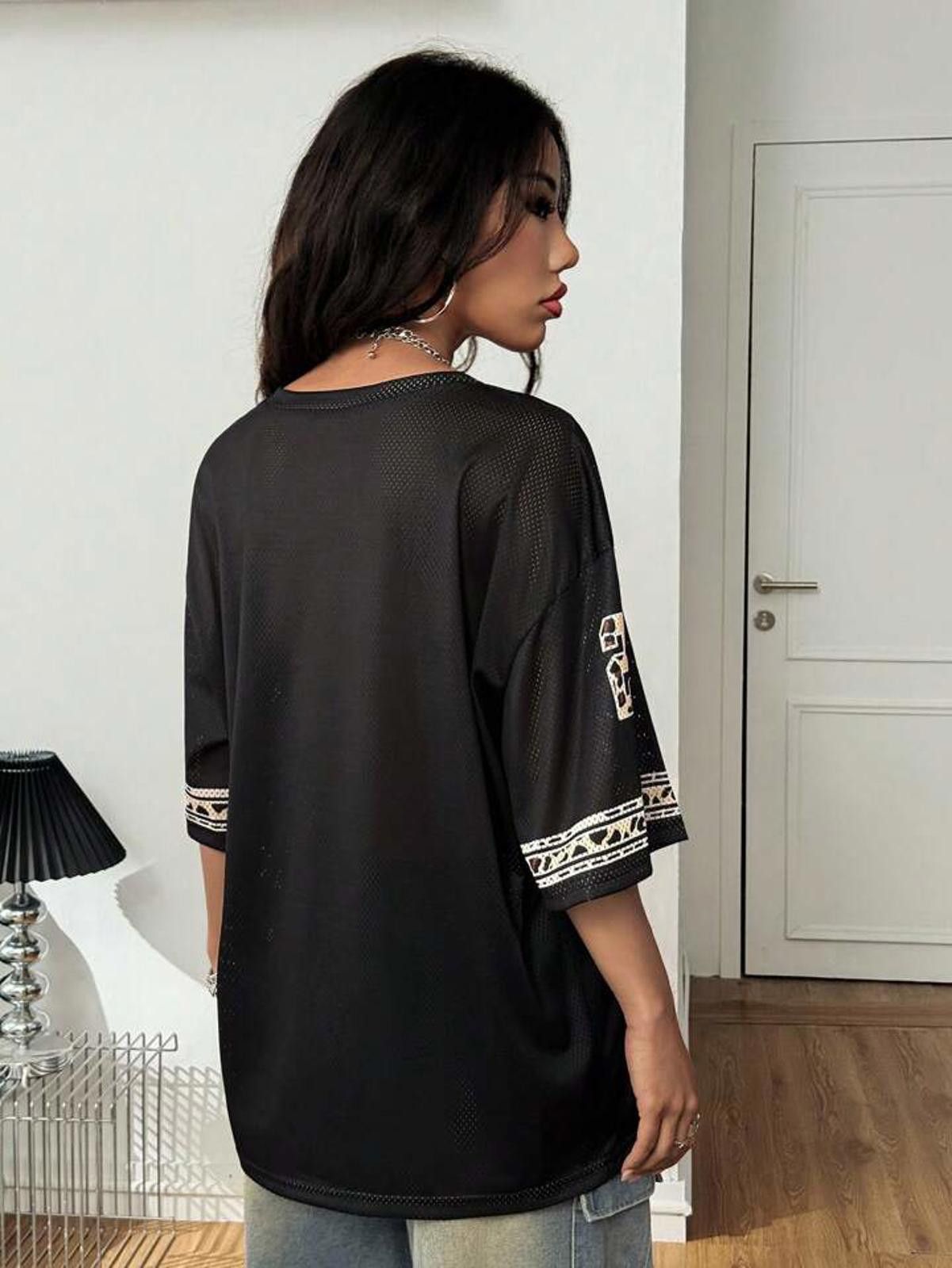 Other Black and Leopard Enjoy Freedom Mesh Numbered 23 Jersey Size ONE SIZE - 4 Thumbnail