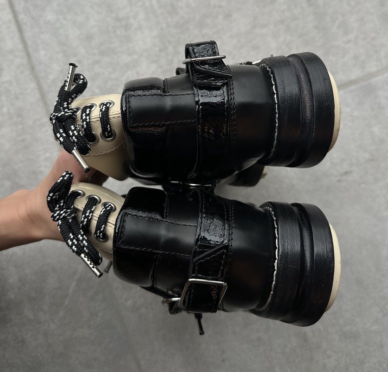 Acne Studios Acne Studios Patent Leather Mountaineering HEIDE Boots Size US 8 / IT 38 - 8 Thumbnail