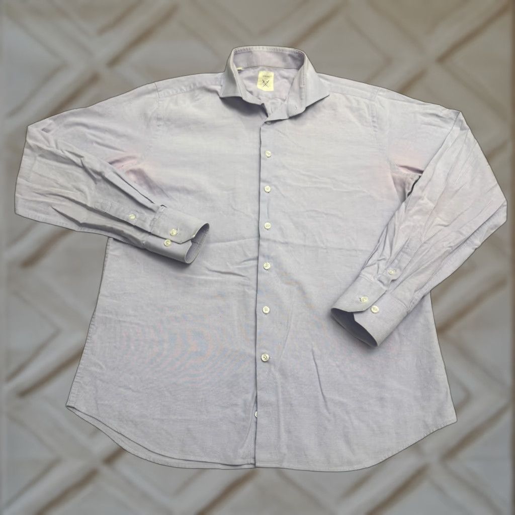 Vintage Strong Dress Shirt Mens Large 16.5 Purple Cotton Long Sleeve Classic Business Work Size 42R - 1 Thumbnail