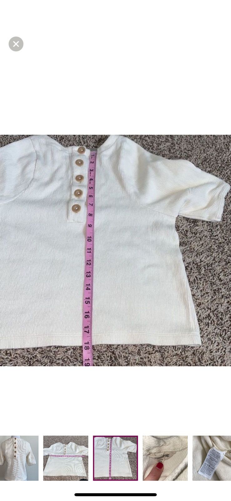 Madewell Madewell xxs ottoman jacquard button back top Size XXS / US 00 / IT 34 - 6 Thumbnail