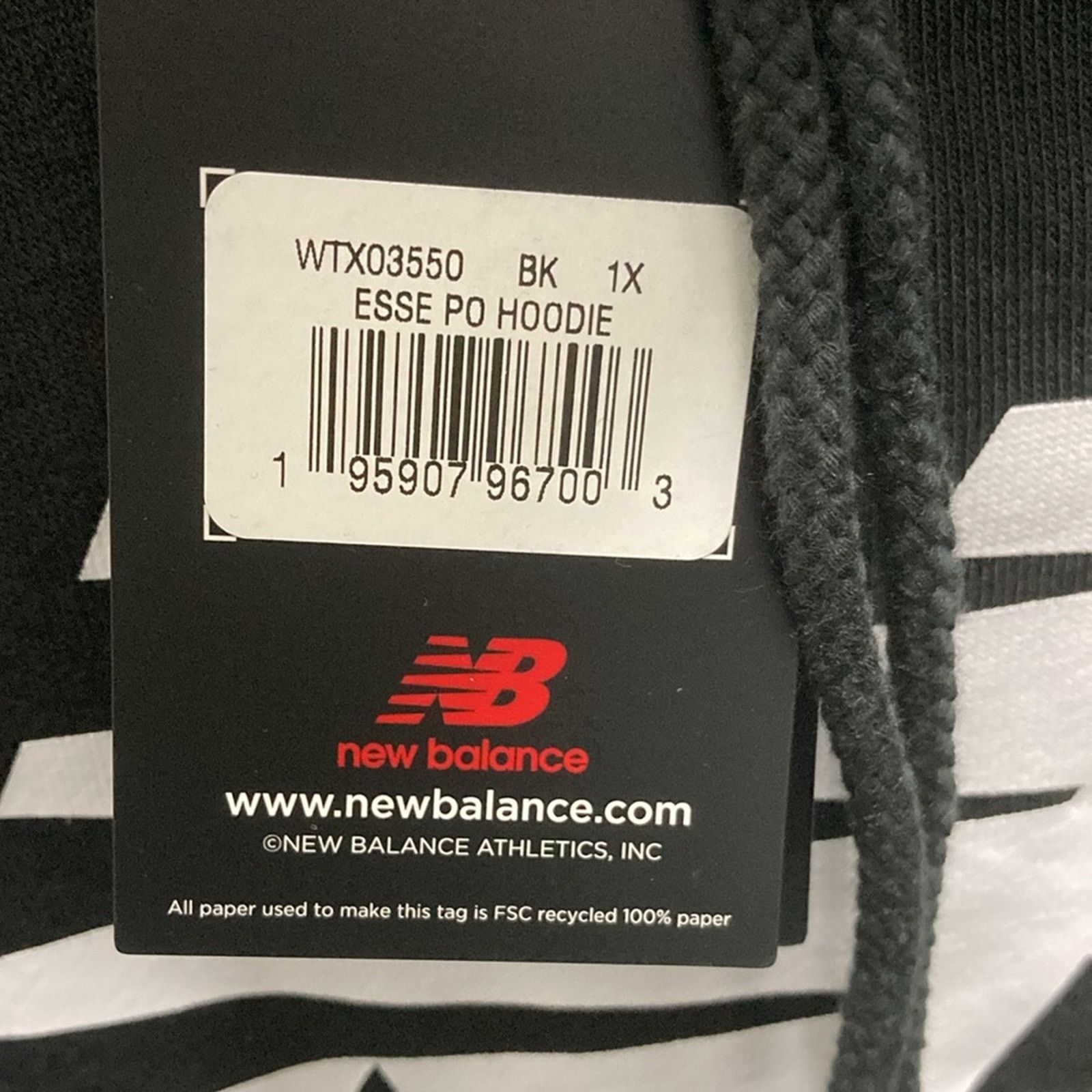 New Balance New Balance NB Black Logo Pullover Hoodie Black Men Size 1X Size US XL / EU 56 / 4 - 3 Thumbnail