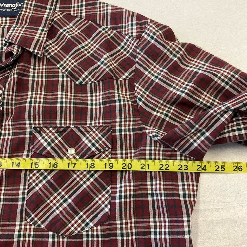 Western Rise × Wrangler Wrangler Western Burgundy Short Sleeve Pearl Snap Shirt Size US L / EU 52-54 / 3 - 5 Thumbnail