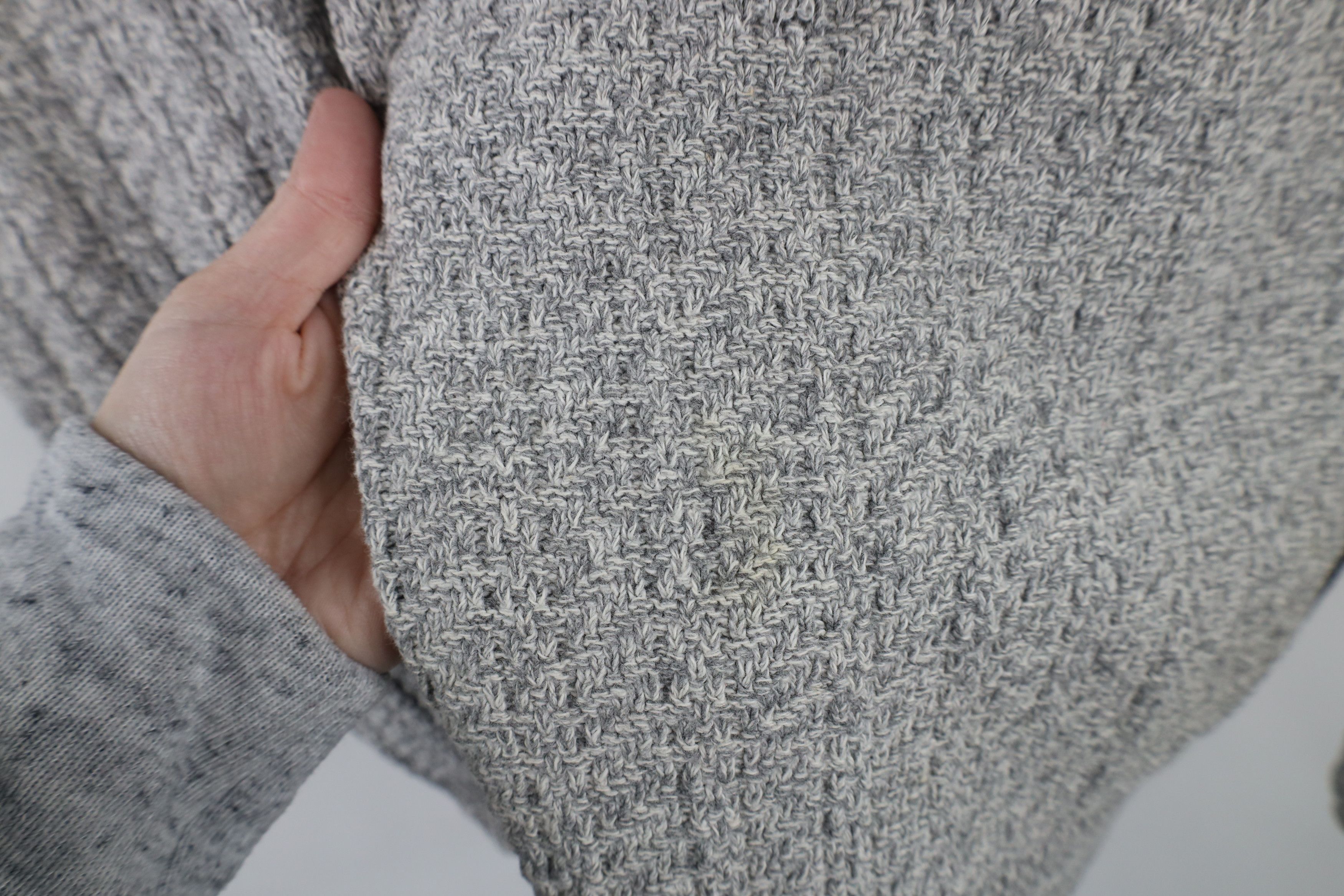 Vintage Vintage 90s Streetwear Framed Textured Knit Sweater Gray Size US M / EU 48-50 / 2 - 4 Thumbnail