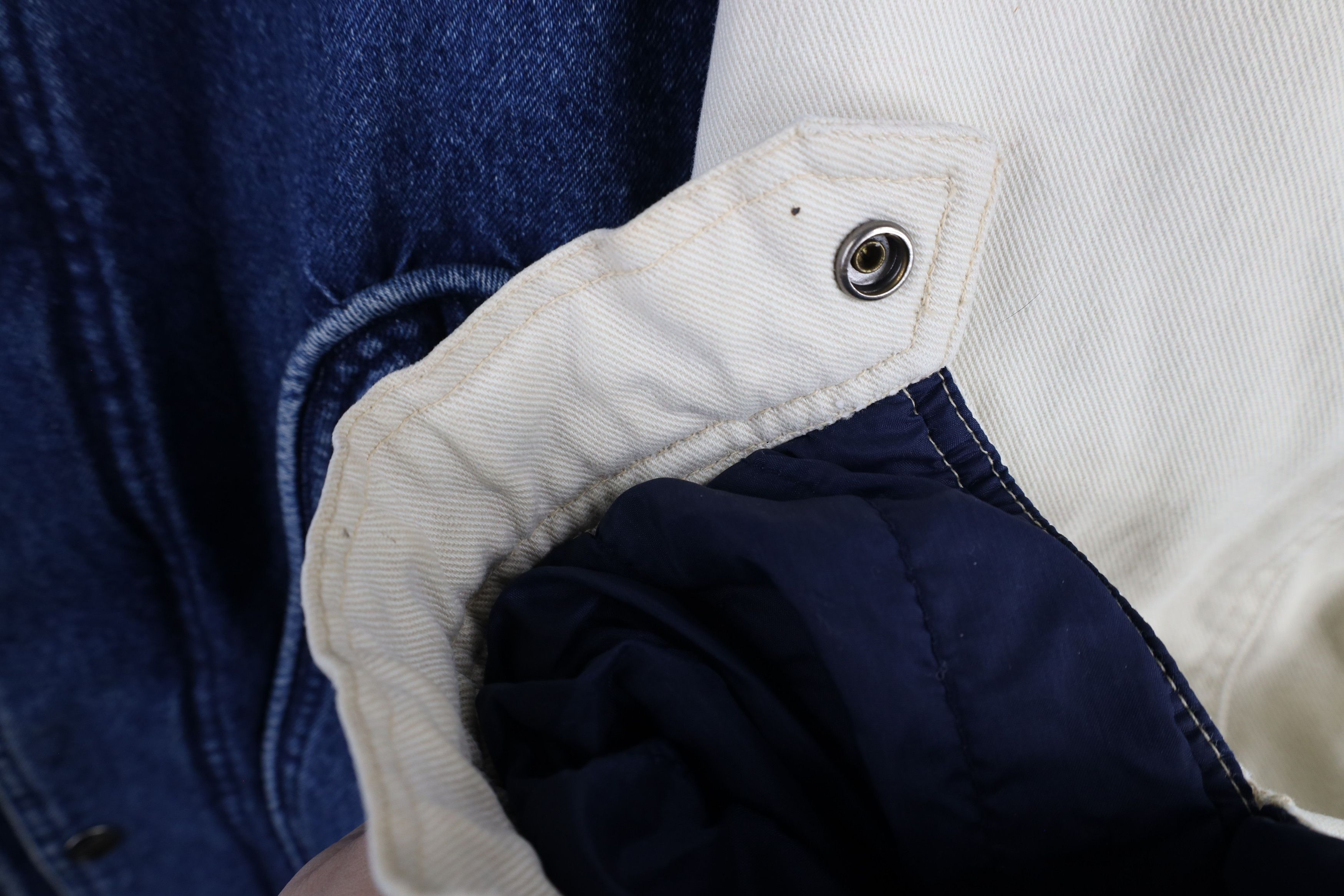 Vintage Vintage 90s Streetwear Heavyweight Denim Varsity Jacket Size US XXL / EU 58 / 5 - 9 Thumbnail