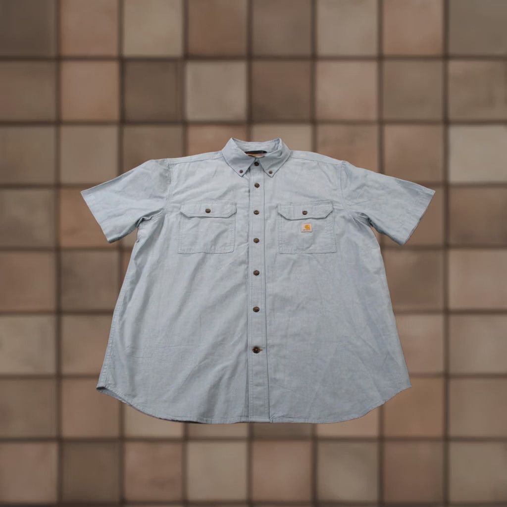 Carhartt Carhartt Shirt Mens L Blue Loose Fit Midweight Chambray Workwear NEW Size US L / EU 52-54 / 3 - 1 Thumbnail