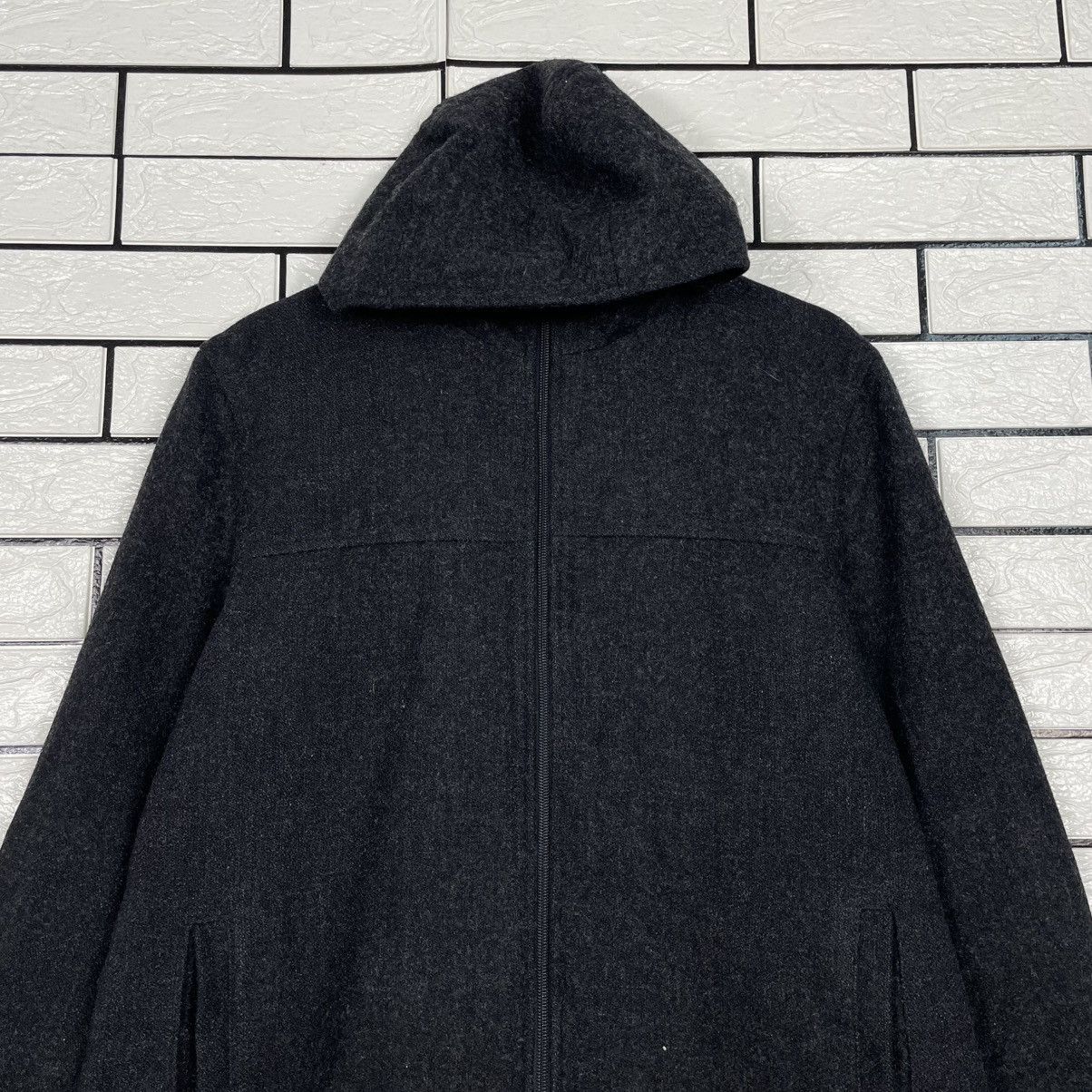 Michel Klein Michel Klein Homme Paris Black Wool Hooded Overcoat Size US M / EU 48-50 / 2 - 2 Thumbnail