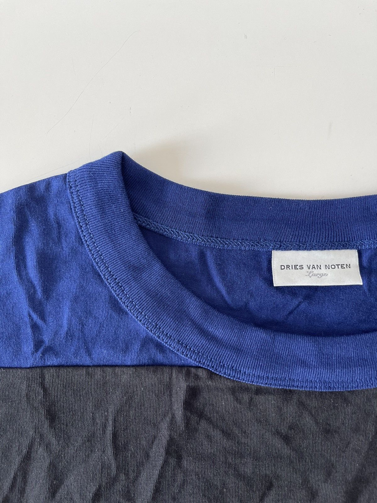Dries Van Noten Black & Blue Striped T-Shirt Size US L / EU 52-54 / 3 - 5 Thumbnail