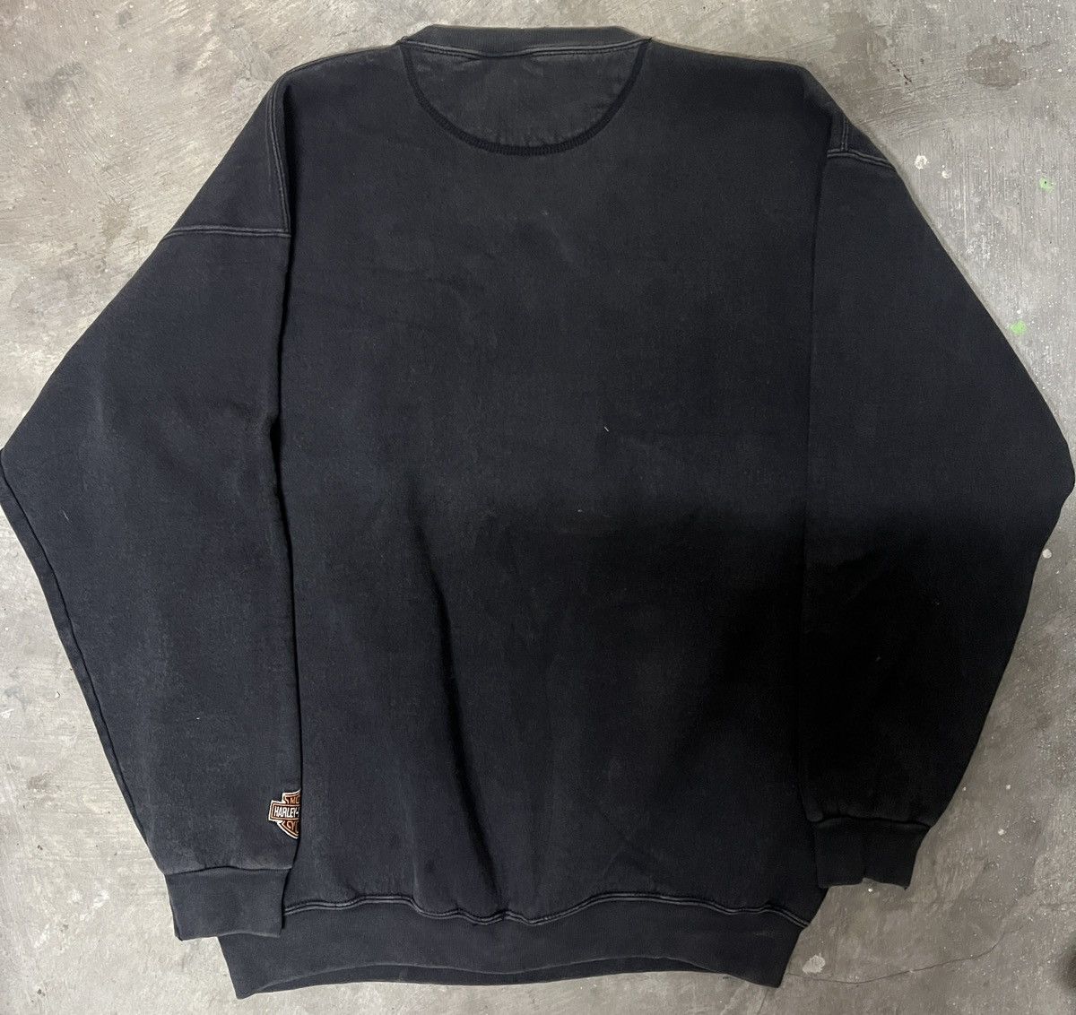 Harley Davidson HARLEY DAVIDSON Black Crewneck Grunge Sweatshirt Big Logo Size US L / EU 52-54 / 3 - 7 Thumbnail