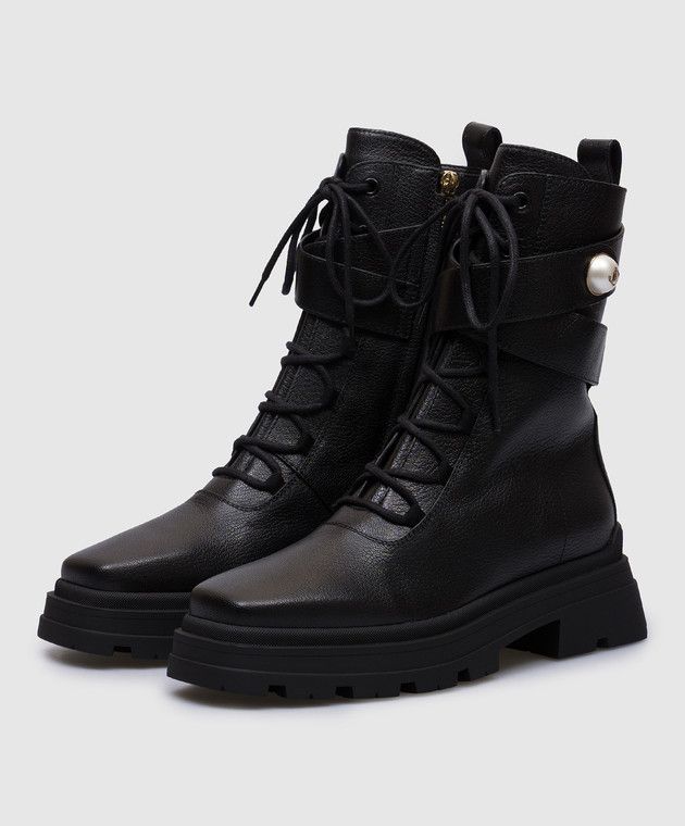 Jimmy Choo Noemi 45 black leather boots Size US 7 / IT 37 - 2 Thumbnail