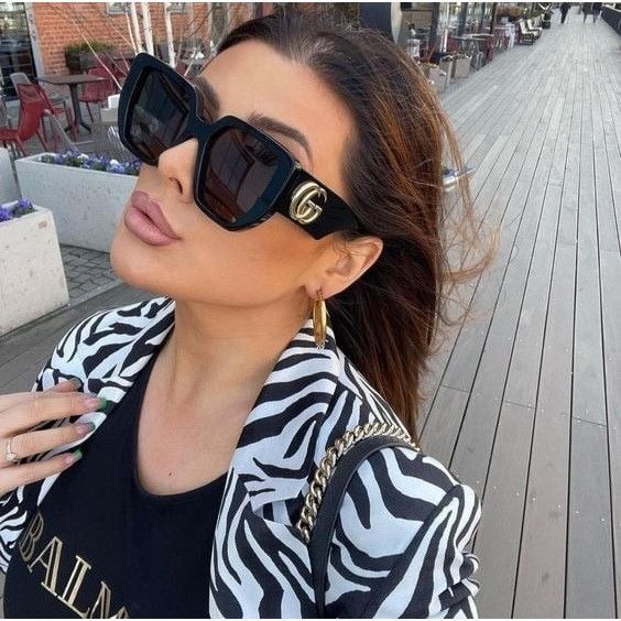 image of New Gucci Gg0956S 003 Black Grey Sunglasses, Women's