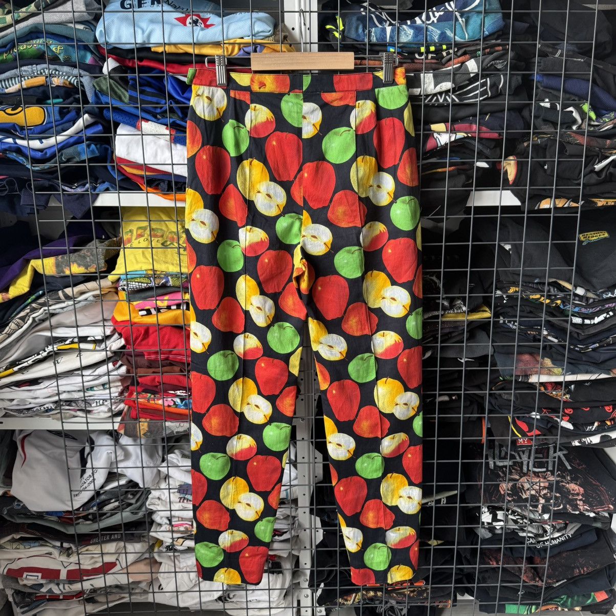 Escada ESCADA Margaretha Ley 1980s Apple Print Vintage Pants Size 25" / US 0 / IT 36 - 2 Thumbnail