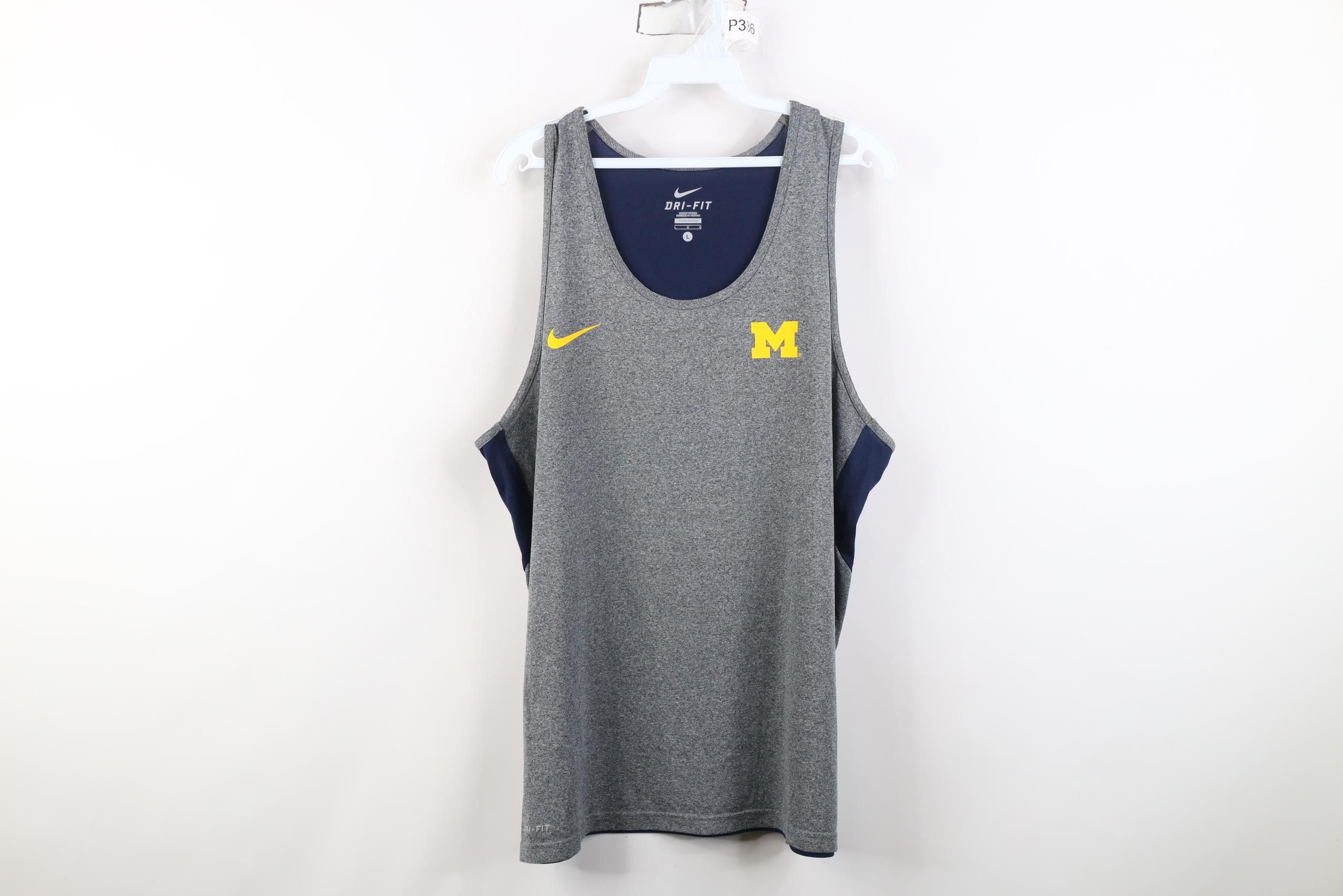 Nike Nike Dri-Fit University of Michigan Tank Top T-Shirt Gray Size US L / EU 52-54 / 3 - 1 Thumbnail