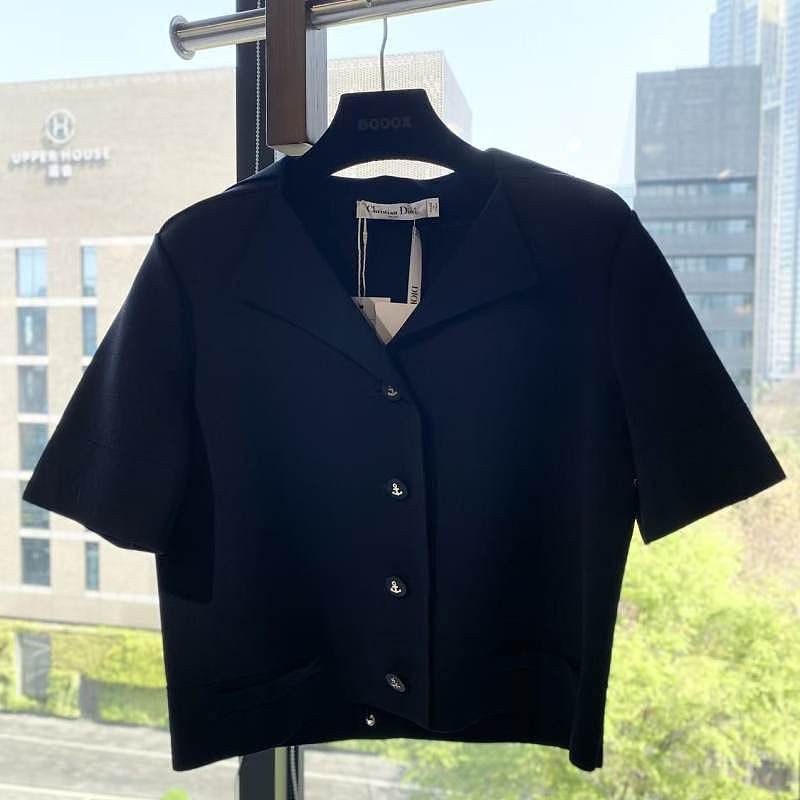Dior Dior Navy Knit Short Sleeve Jacket Size 38 Size S / US 4 / IT 40 - 1 Thumbnail