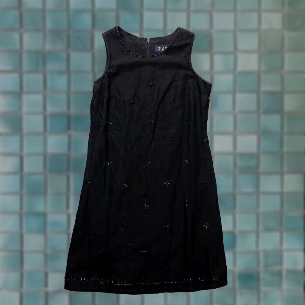 Vintage VINTAGE Hillard And Hanson Dress Womens Black 4 Linen Blend Sleeveless Beaded Size S / US 4 / IT 40 - 1 Thumbnail