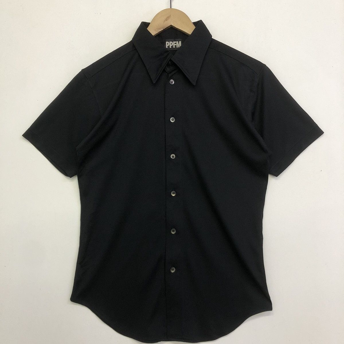 Japanese Brand × PPFM PPFM All Black Minimalist Button Collar Shirt Size US S / EU 44-46 / 1 - 2 Thumbnail